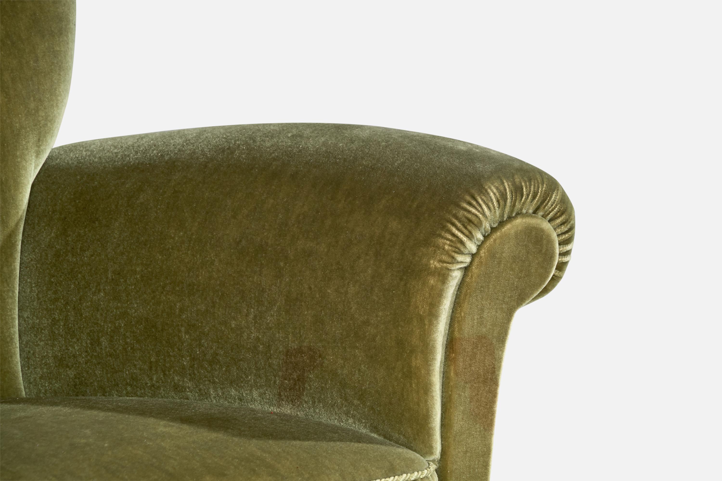 Sofa suédois, bois, velours, Suède, années 1930 en vente 5