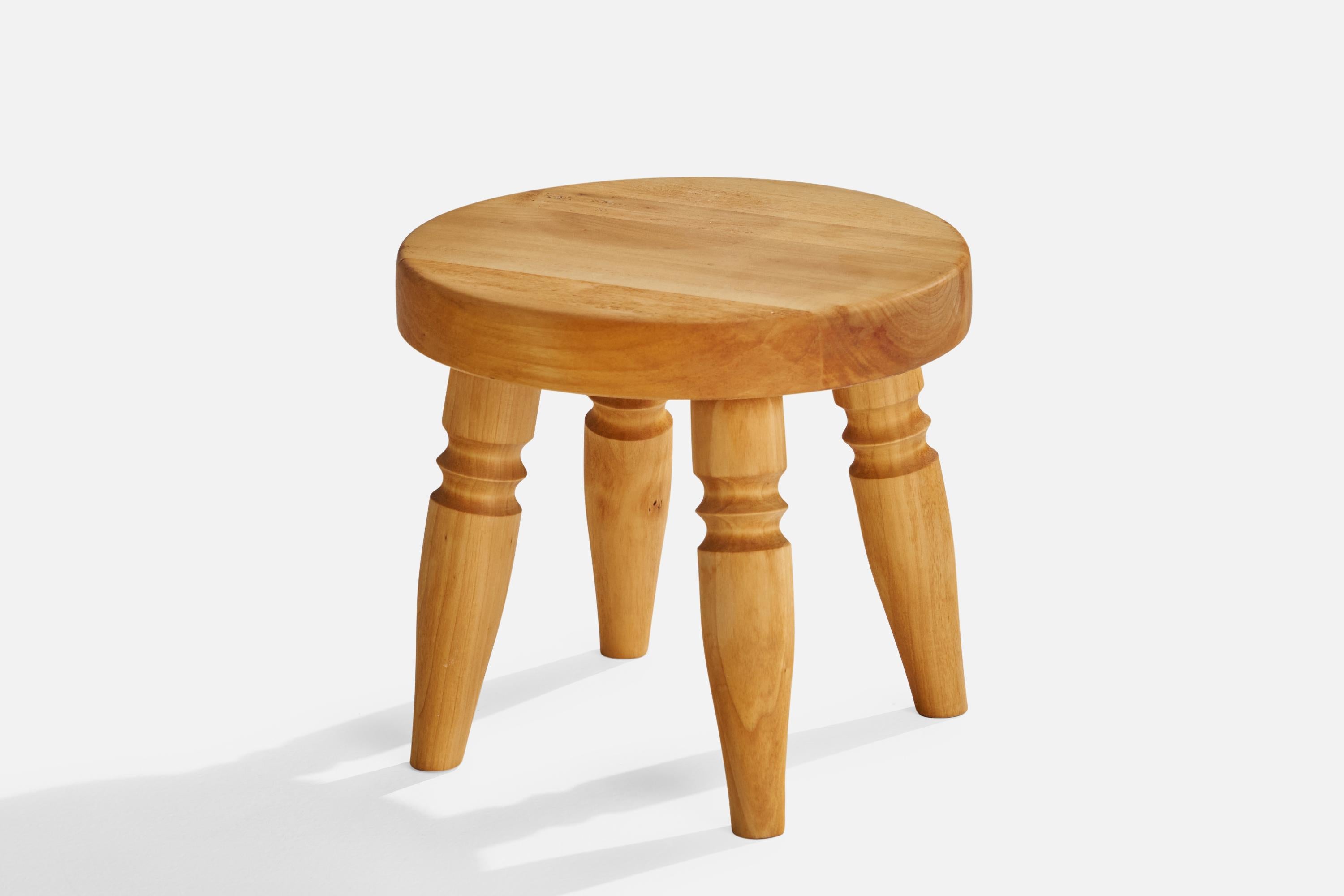 A small birch stool designed and produced in Sweden, c. 1970s.

seat height 8.25”.
