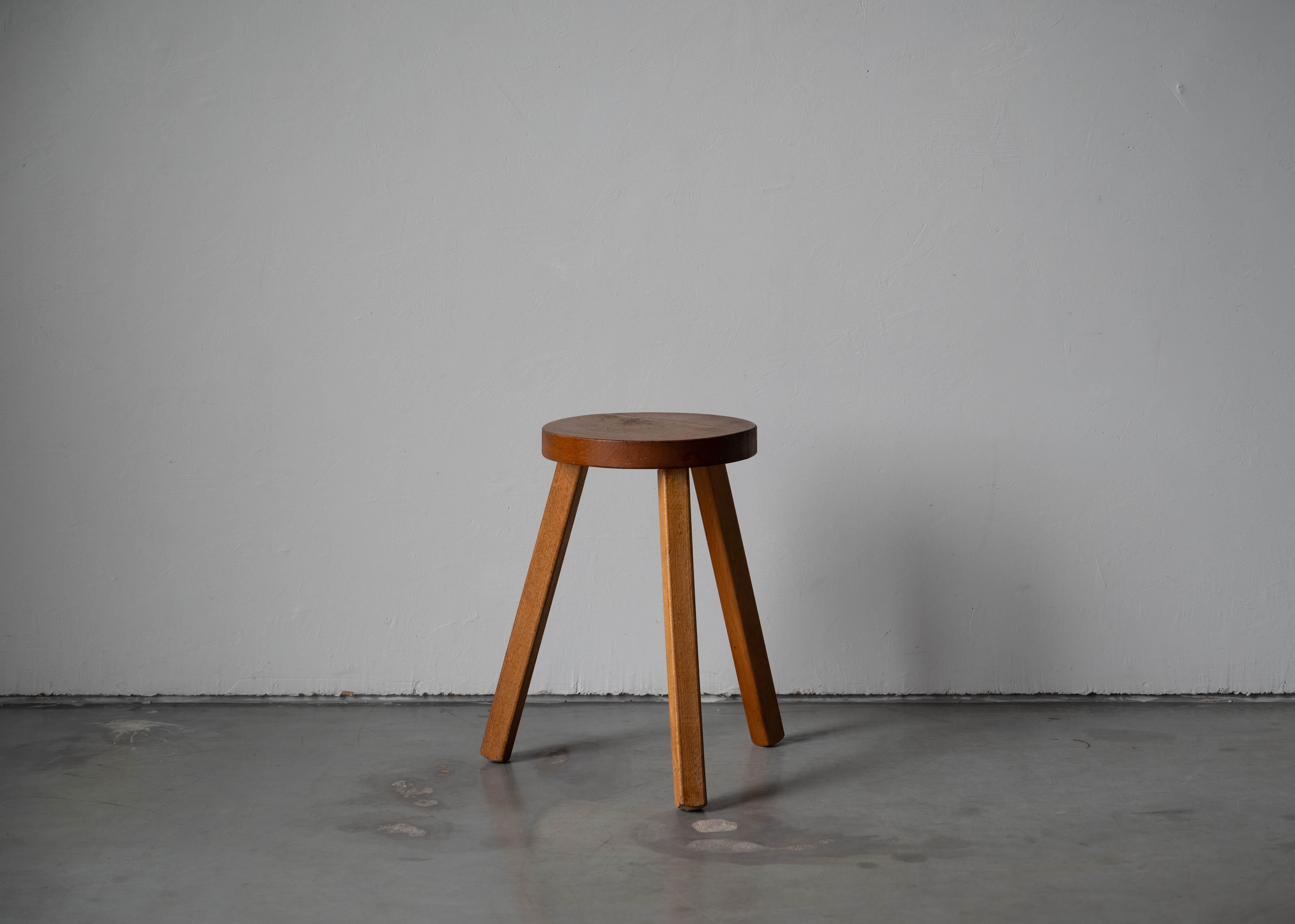Swedish Designer, Stool, Oak, Sweden, 1970s In Good Condition In High Point, NC