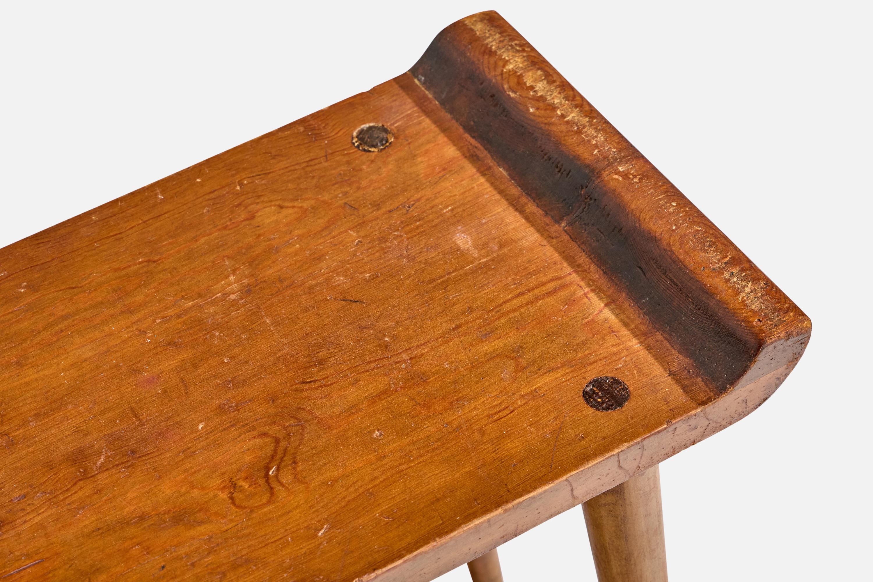 Bouleau Tabouret suédois, pin, bouleau, Suède, années 1940 en vente