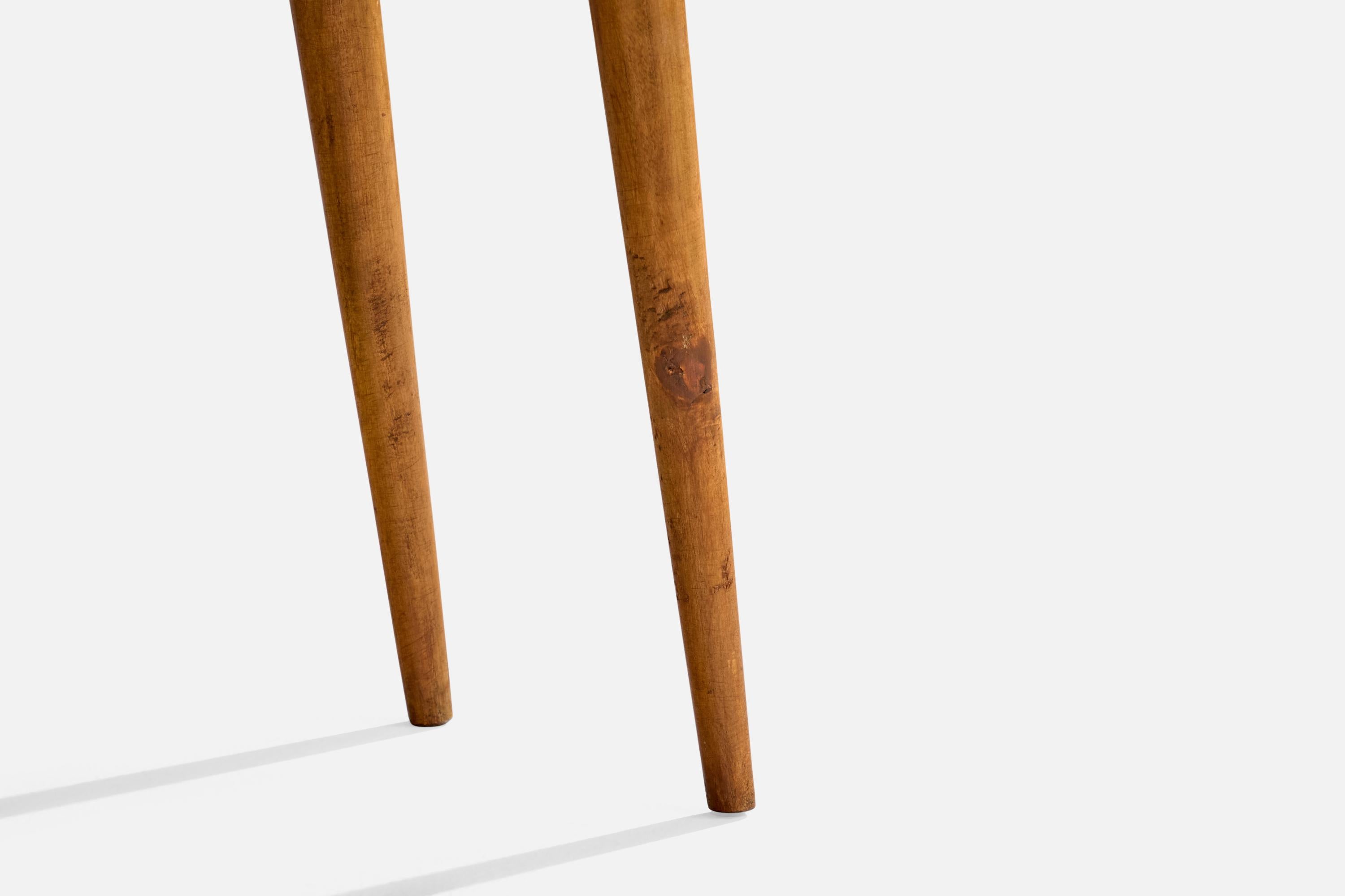 Tabouret suédois, pin, bouleau, Suède, années 1940 en vente 1