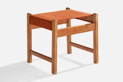 Swedish Designer, Stool, Pine, Fabric, Sweden, 1970s