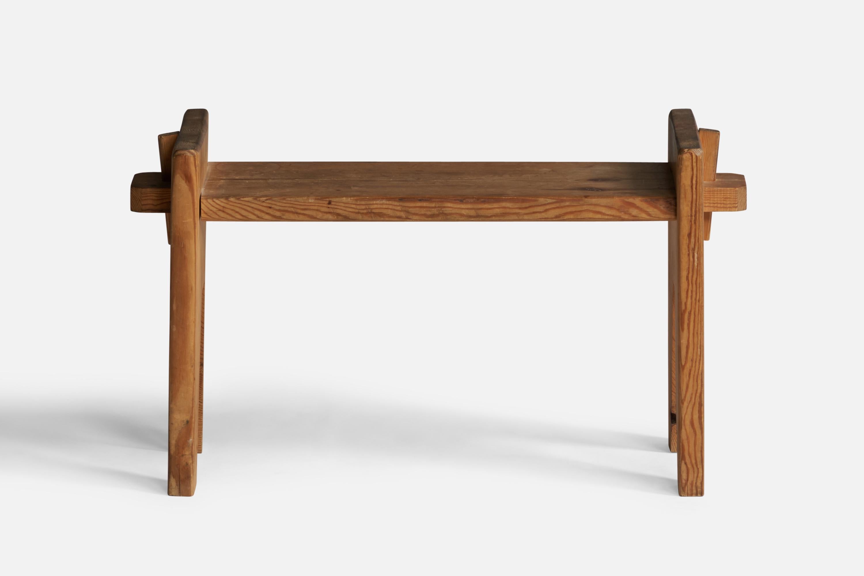 A pine stool designed and produced in Sweden, c. 1940s.

Seat height: 12.5”