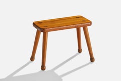 Swedish Designer, Stool, Pine, Sweden, 1940s