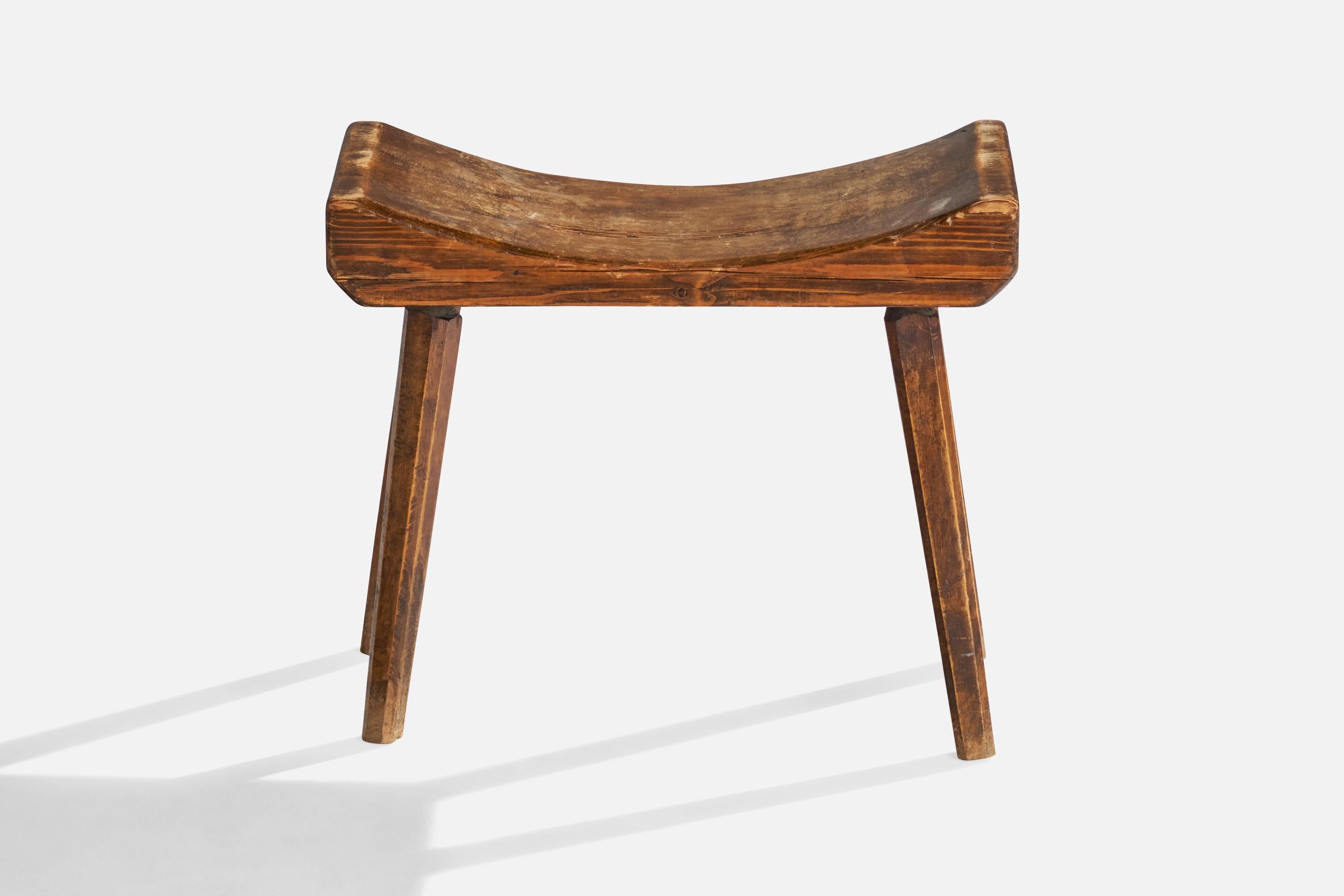 Scandinave moderne Tabouret de designer suédois, pin, Suède, années 1940 en vente