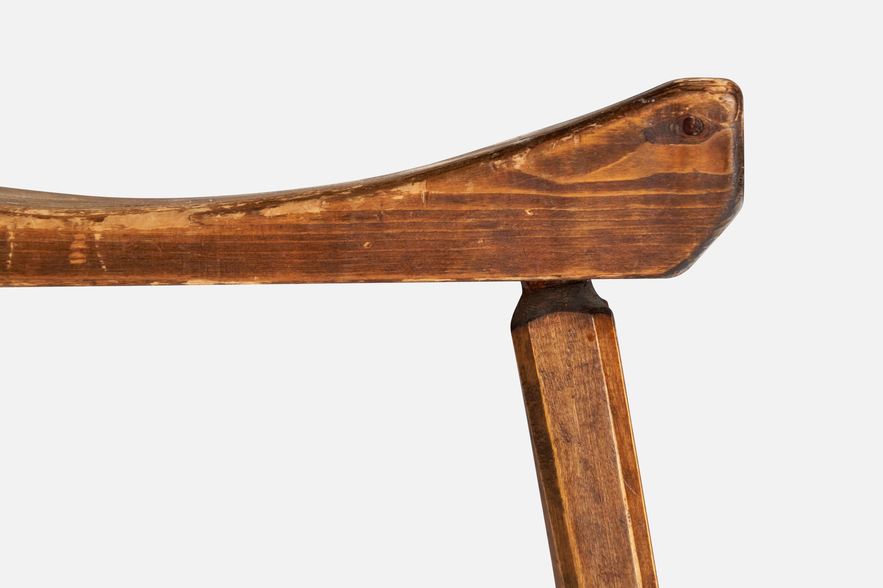 Pin Tabouret de designer suédois, pin, Suède, années 1940 en vente