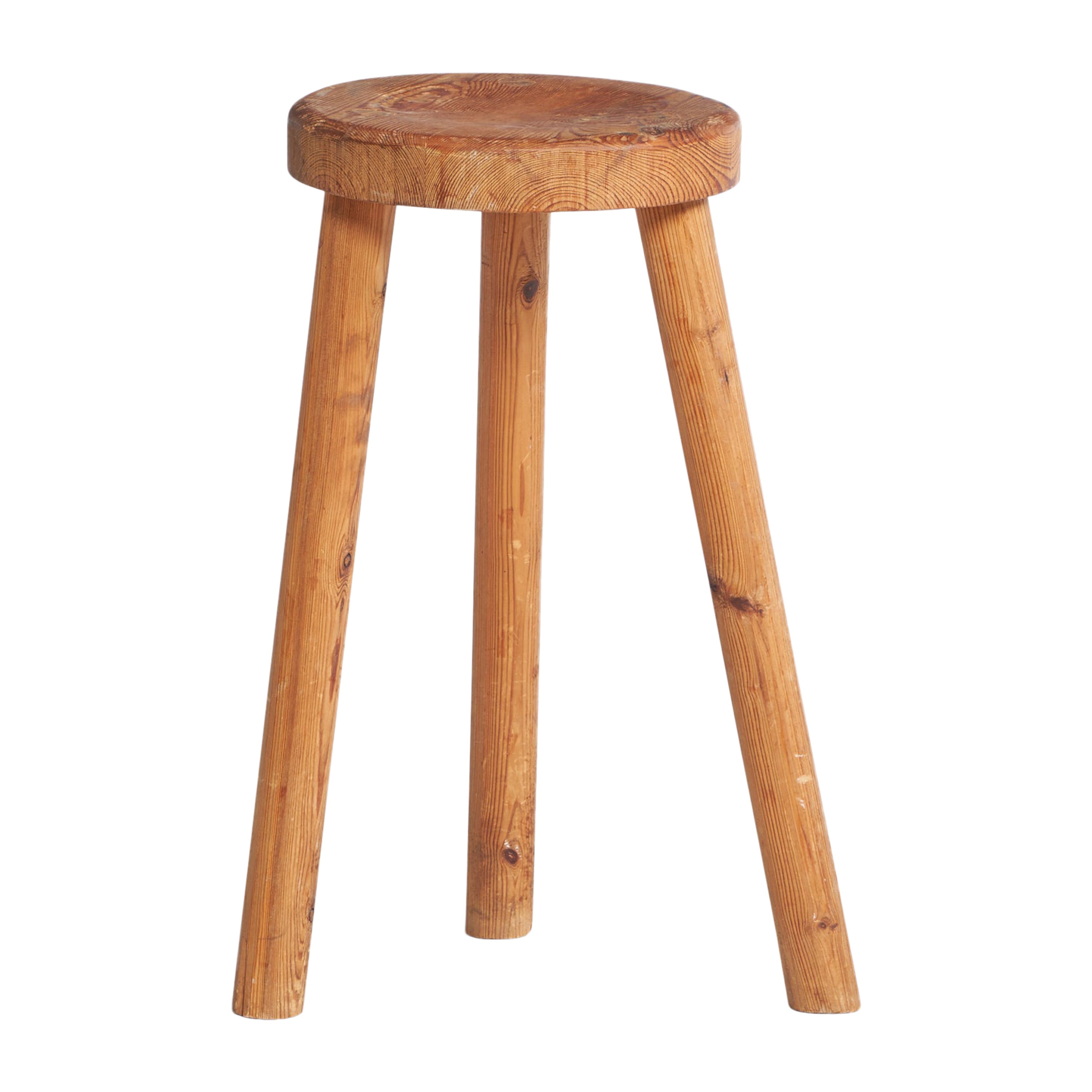 Schwedischer Designer, Hocker, Kiefernholz, Schweden, 1940er Jahre