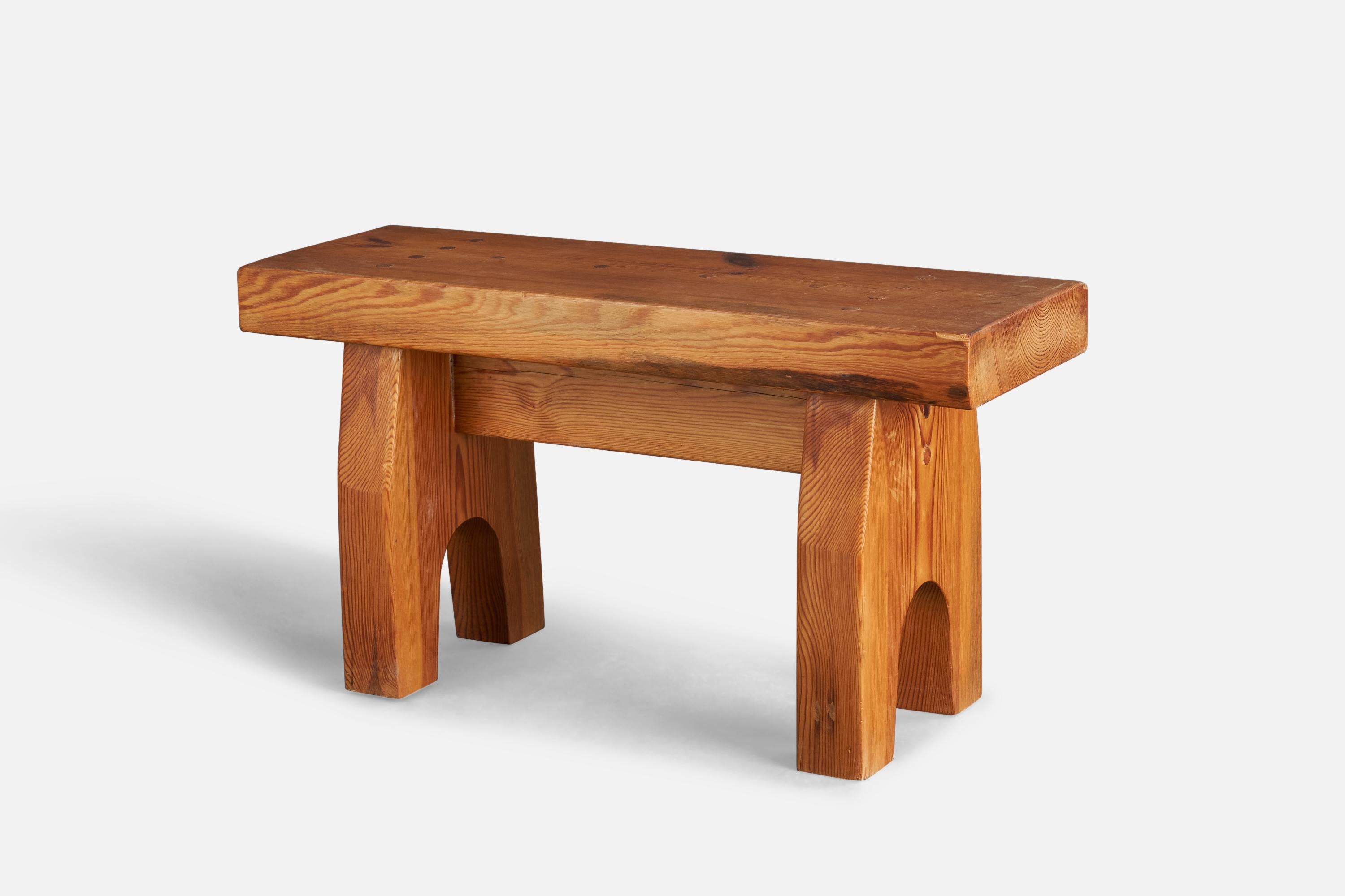 A pine stool/bench designed and produced by a Swedish Designer, Sweden, 1950s.