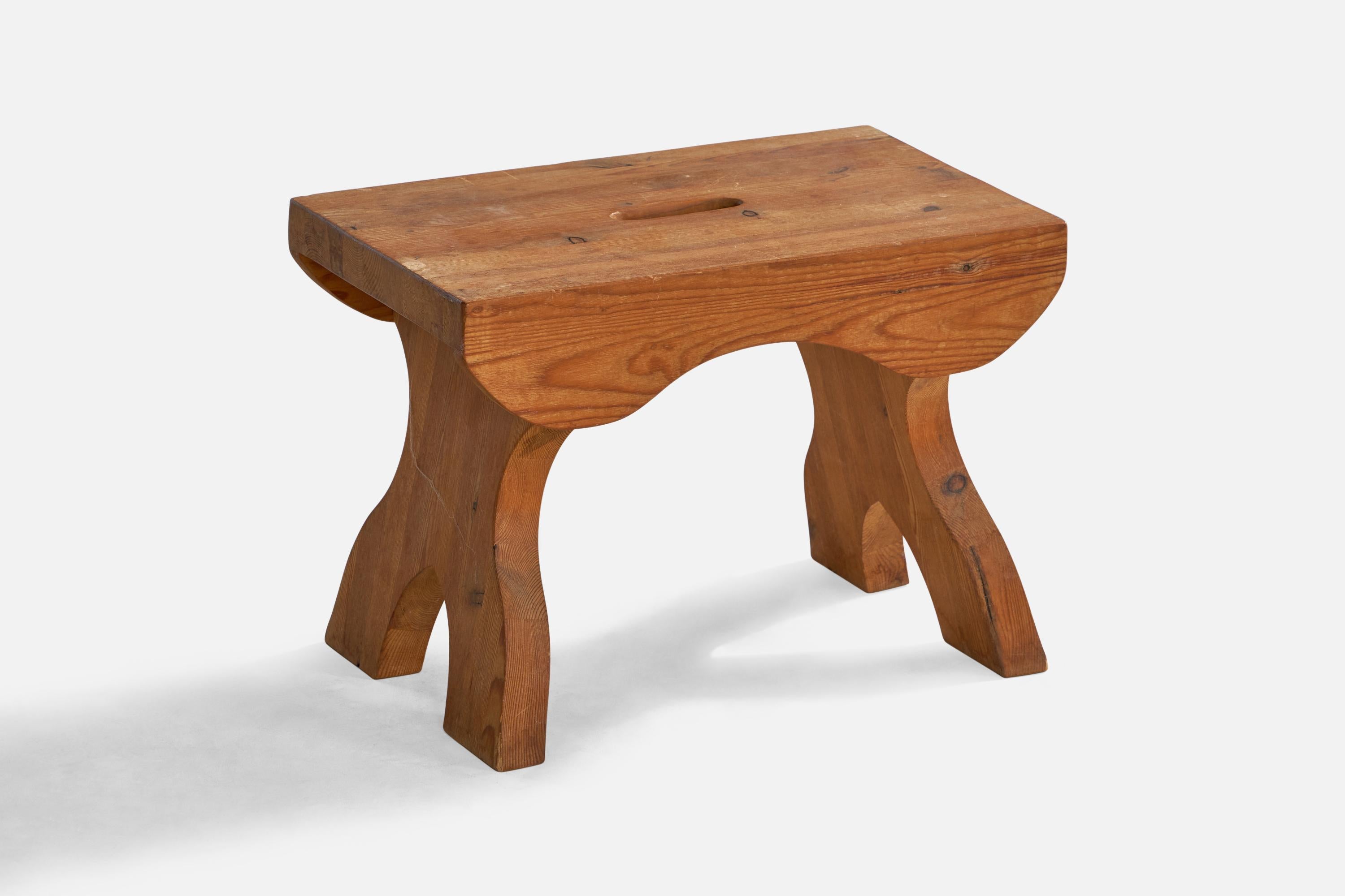A pine stool designed and produced in Sweden, c. 1950s.

Seat height: 12.7”