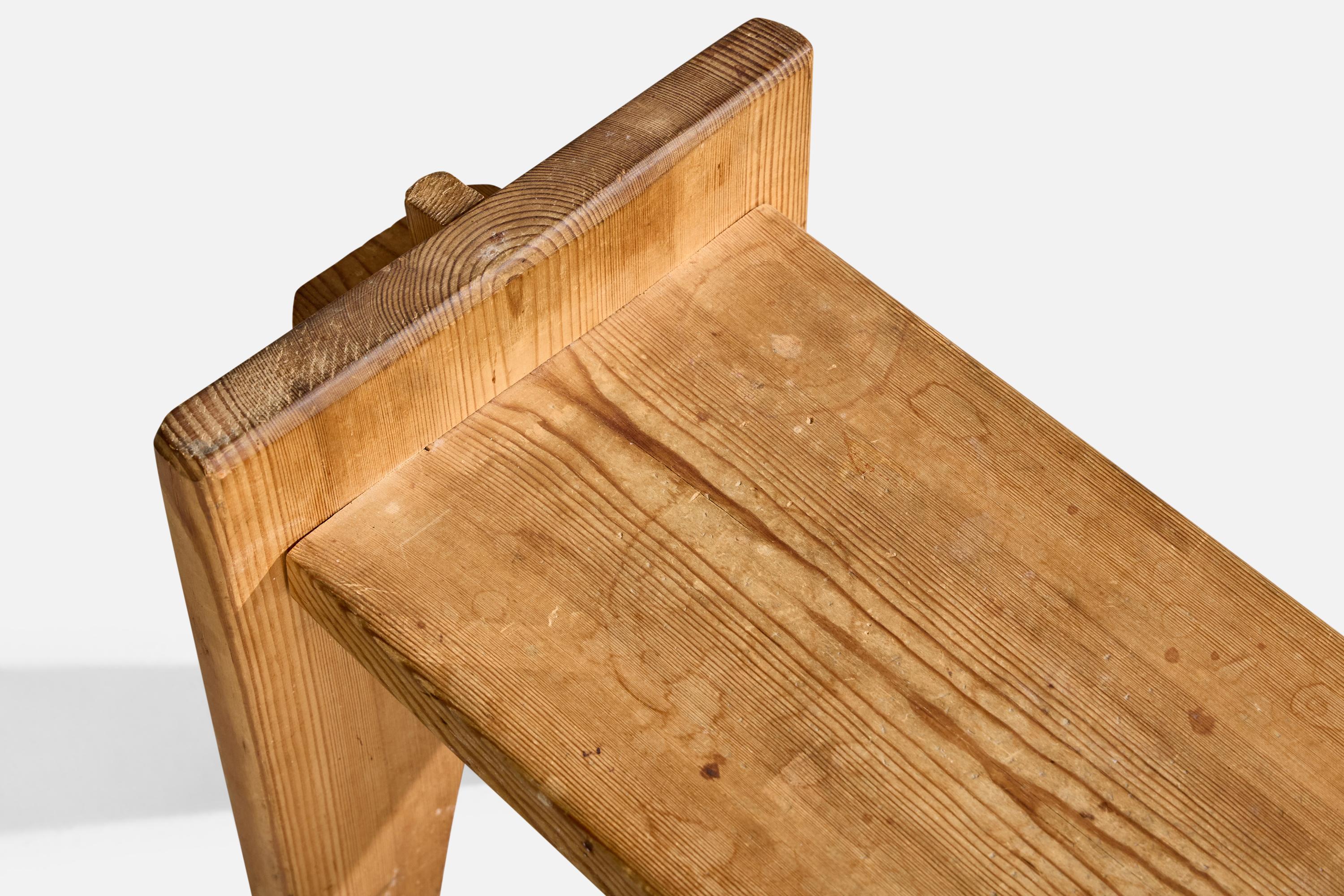 Swedish Designer, Stool, Pine, Sweden, 1950s For Sale 2