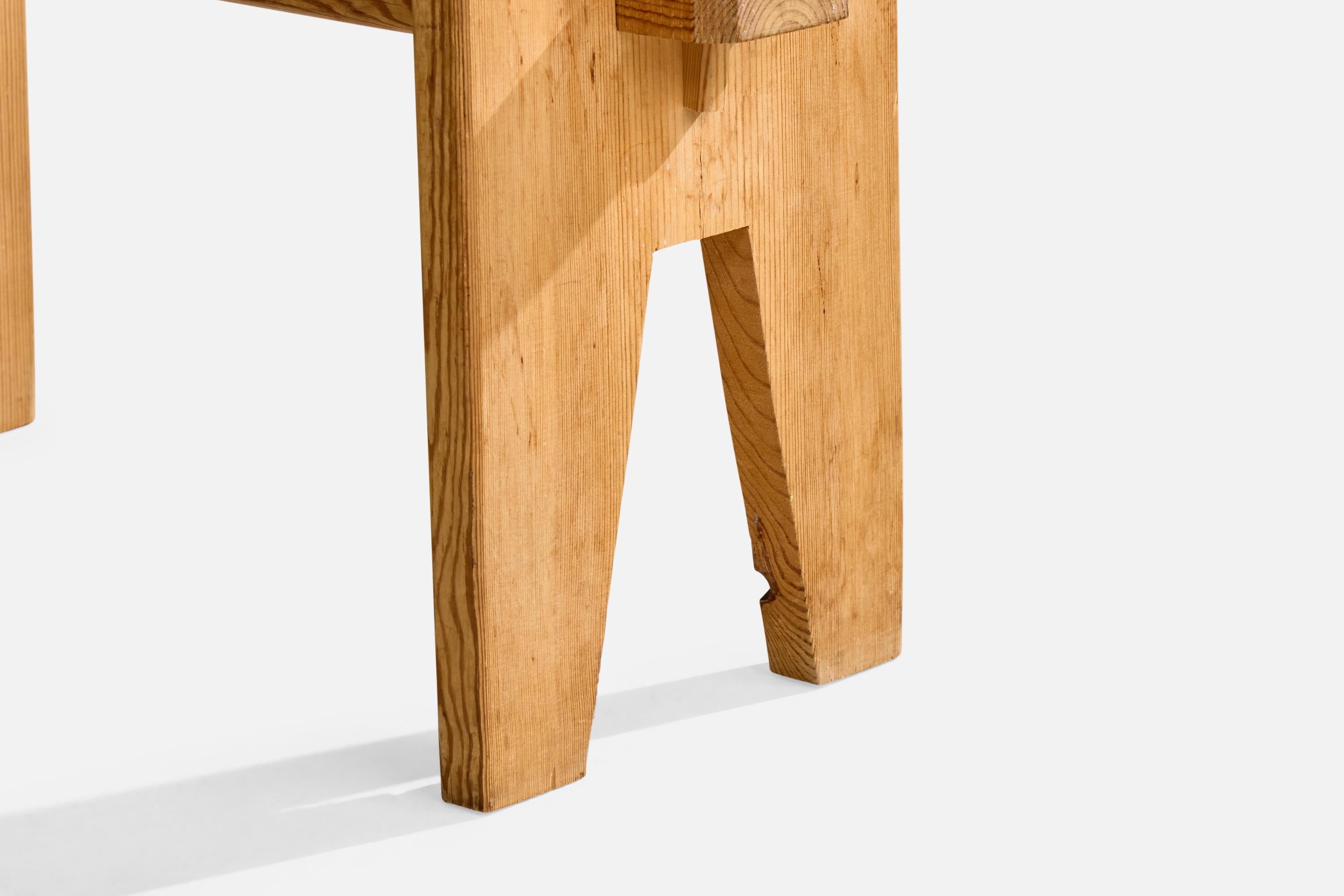 Swedish Designer, Stool, Pine, Sweden, 1950s For Sale 3