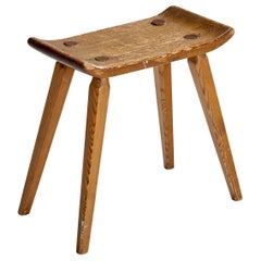 Swedish Designer, Stool, Pine, Sweden, 1950s