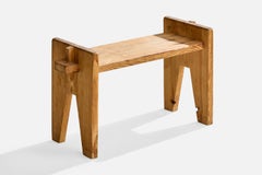Swedish Designer, Stool, Pine, Sweden, 1950s