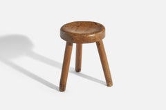 Schwedischer Designer, Hocker, Kiefernholz, Schweden, 1960er Jahre