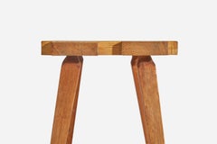 Schwedischer Designer, Hocker, Kiefernholz, Schweden, 1960er Jahre