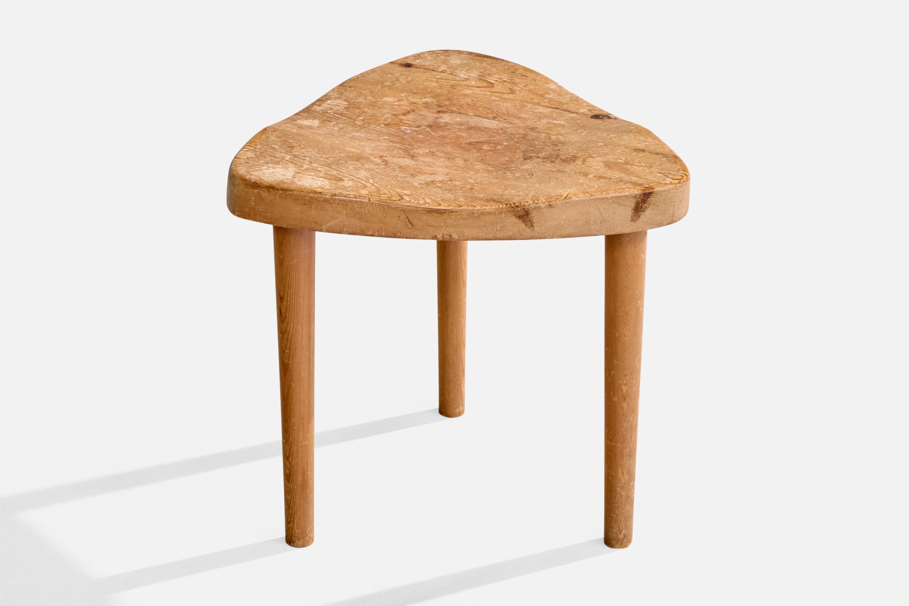 Mid-Century Modern Swedish Designer, Stool, Pine, Sweden, 1960s For Sale