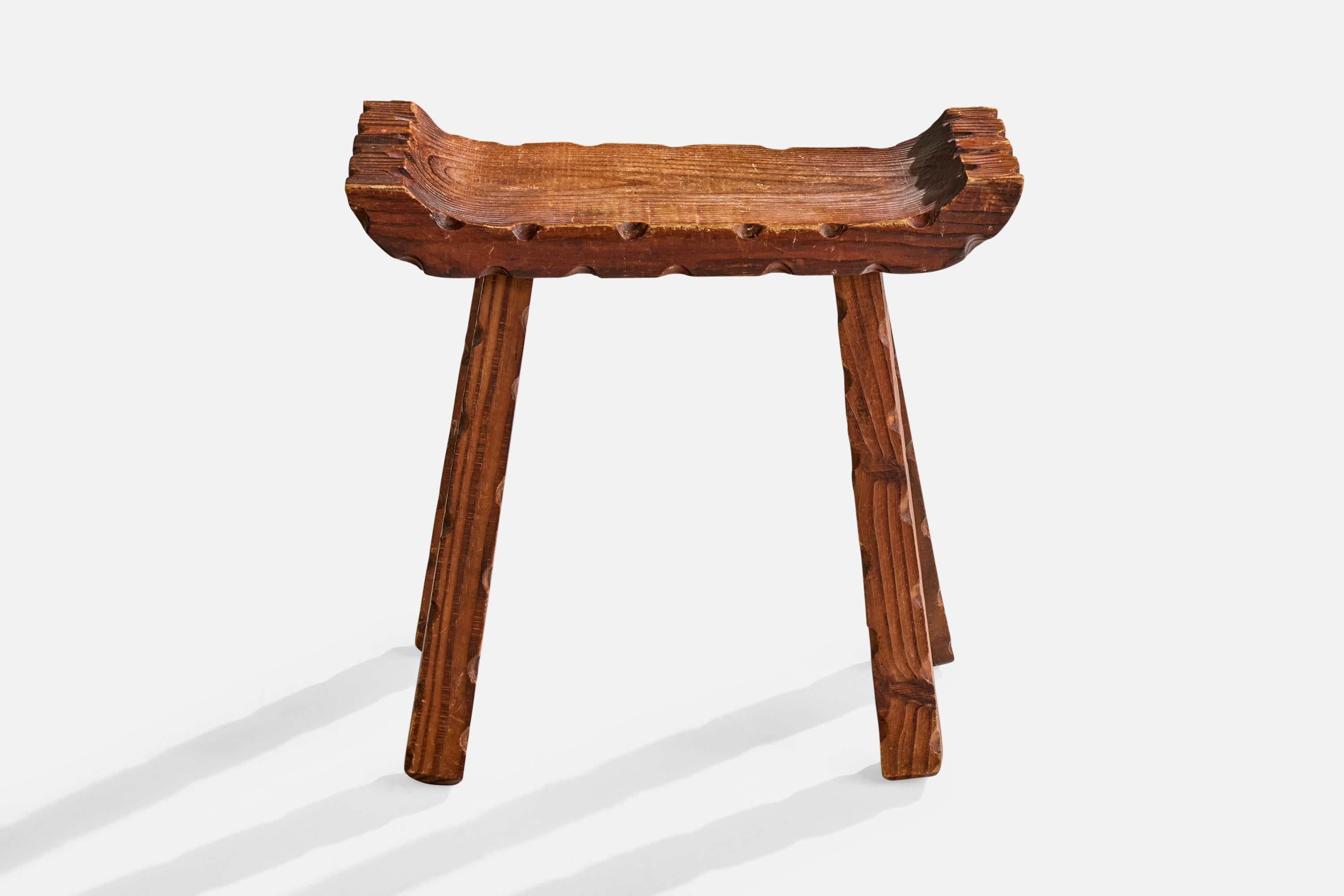 Mid-Century Modern Tabouret de designer suédois, pin, Suède, années 1960 en vente