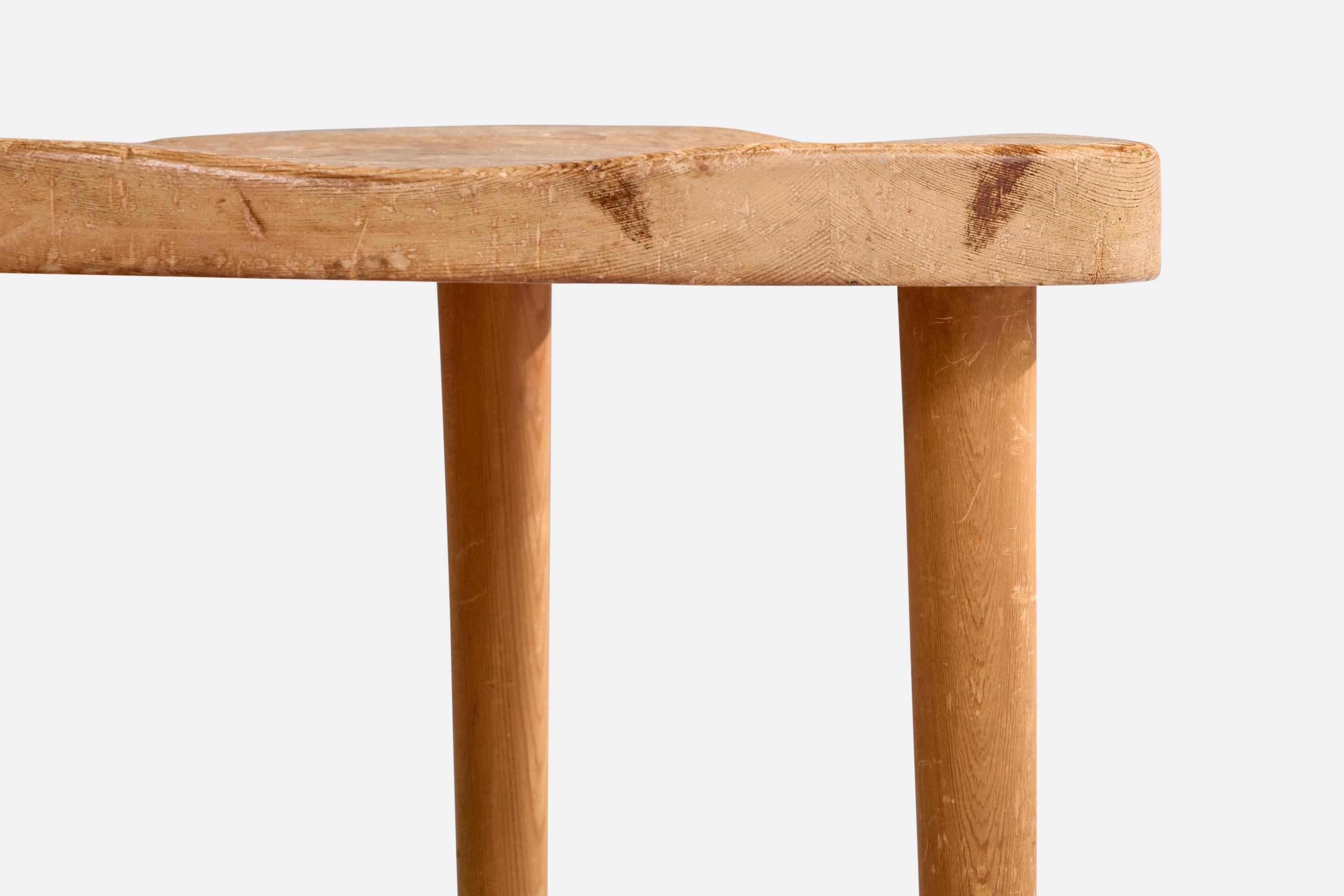 Mid-20th Century Swedish Designer, Stool, Pine, Sweden, 1960s For Sale