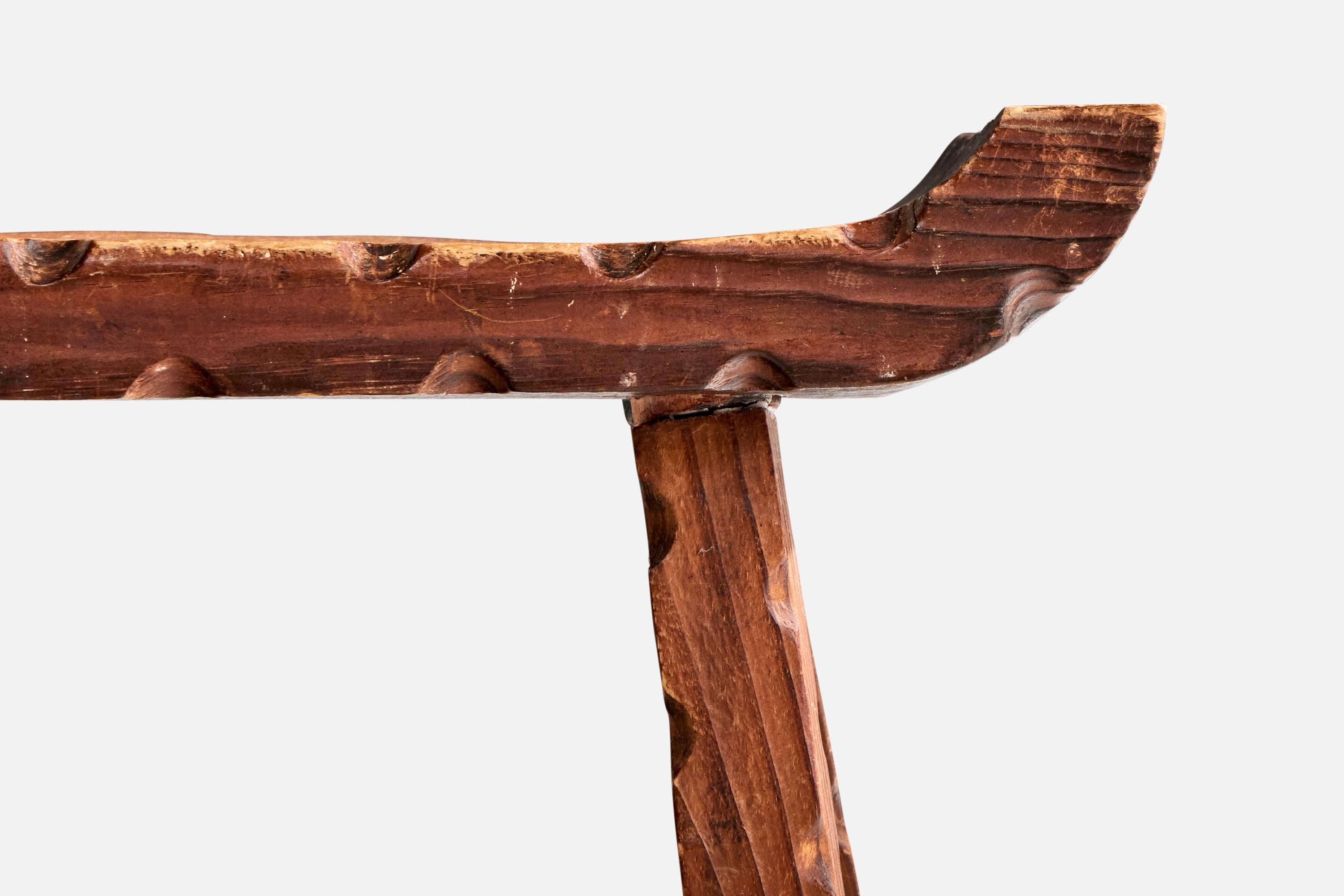 Tabouret de designer suédois, pin, Suède, années 1960 Bon état - En vente à High Point, NC