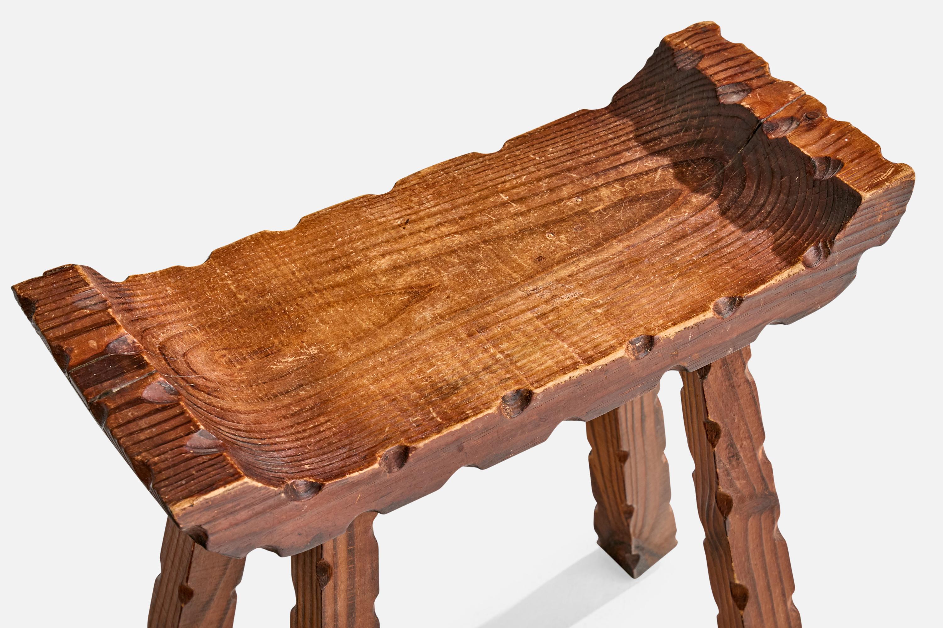 Milieu du XXe siècle Tabouret de designer suédois, pin, Suède, années 1960 en vente