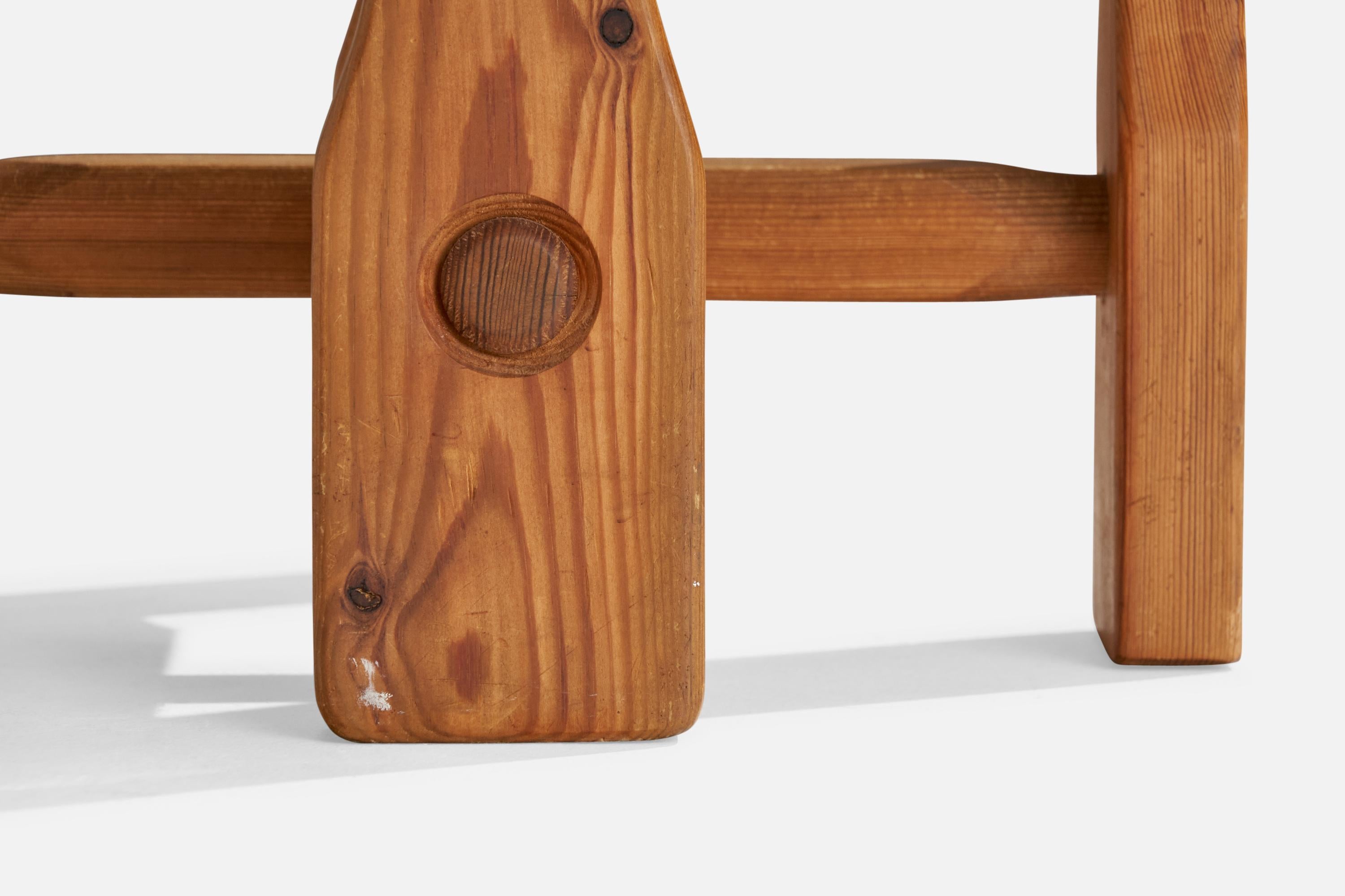 Pin Tabouret de designer suédois, pin, Suède, années 1960 en vente