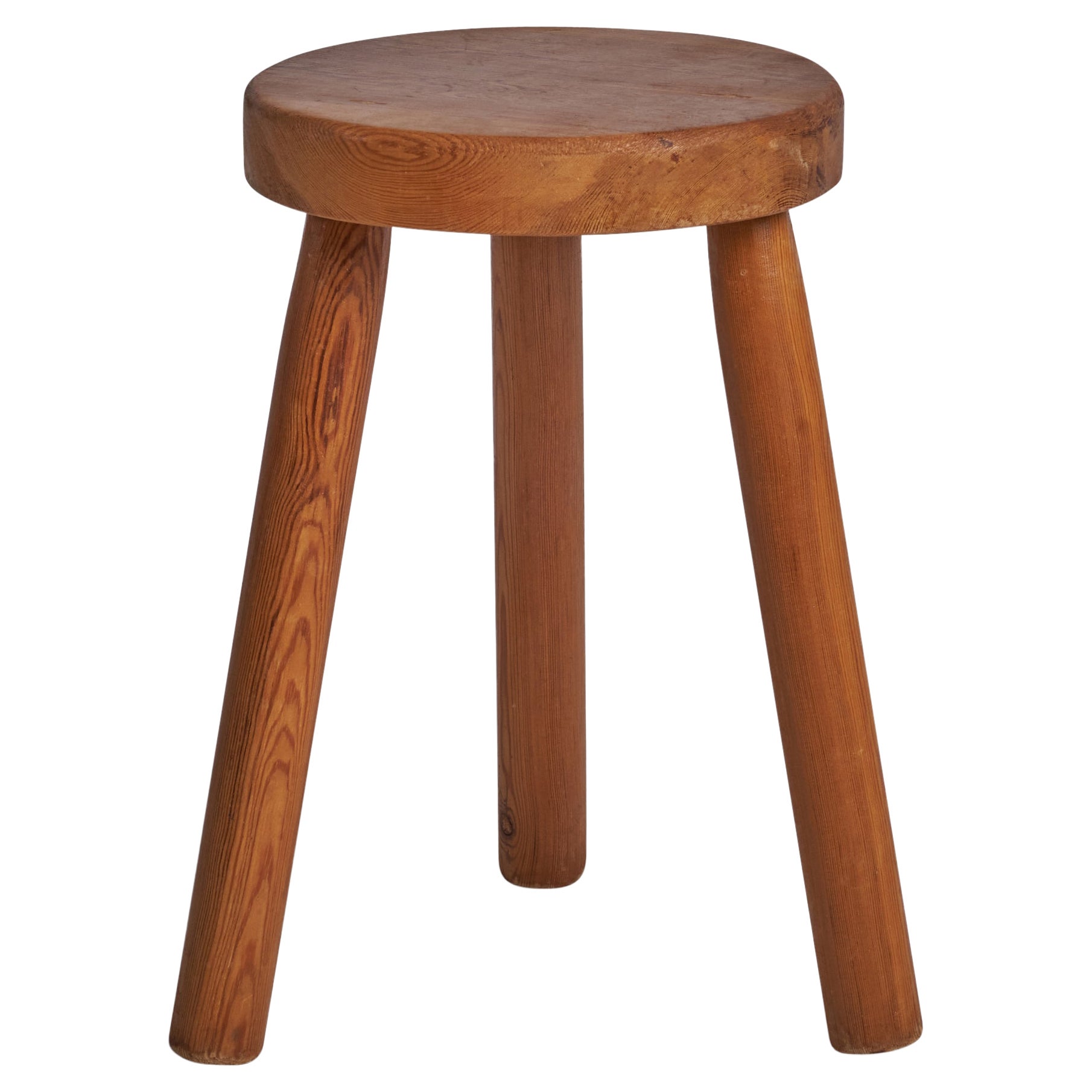 Schwedischer Designer, Hocker, Kiefernholz, Schweden, 1960er Jahre