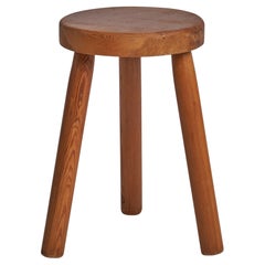 Schwedischer Designer, Hocker, Kiefernholz, Schweden, 1960er Jahre
