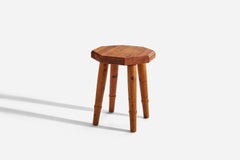 Swedish Designer, Stool, Pine, Sweden, 1970s