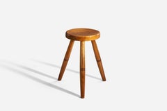 Tabouret de designer suédois, pin, Suède, années 1970