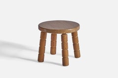 Schwedischer Designer, Hocker, Kiefernholz, Schweden, 1970er Jahre