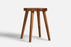 Swedish Designer, Stool, Pine, Sweden, 1970s