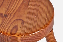 Swedish Designer, Stool, Pine, Sweden, 1970s