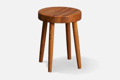 Swedish Designer, Stool, Pine, Sweden, 1970s