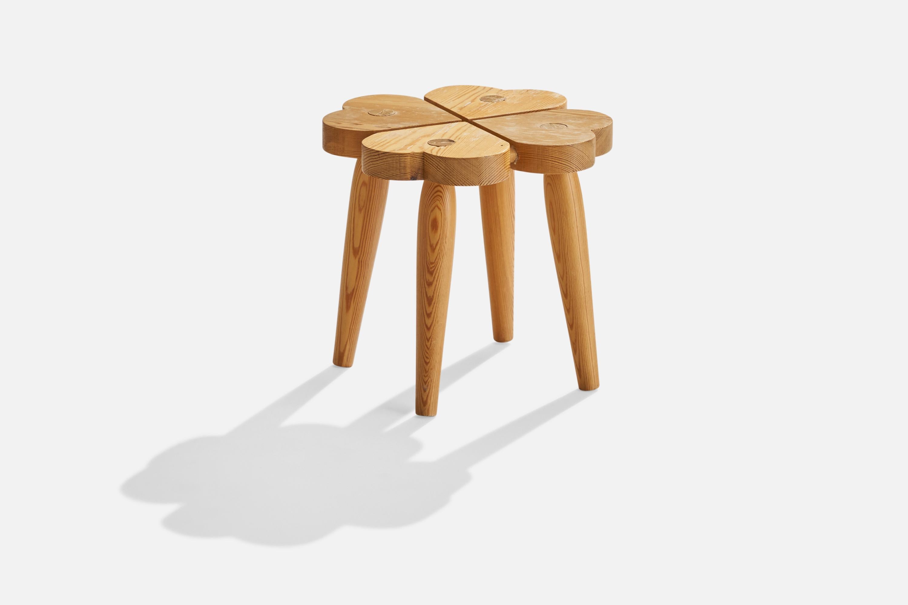 A pine stool designed and produced in Sweden, c. 1970s.

Seat height 11.75”.
