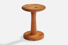 Schwedischer Designer, Hocker, Kiefernholz, Schweden, 1970er Jahre