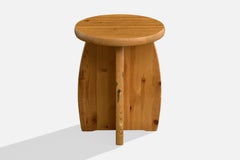 Swedish Designer, Stool, Pine, Sweden, 1970s