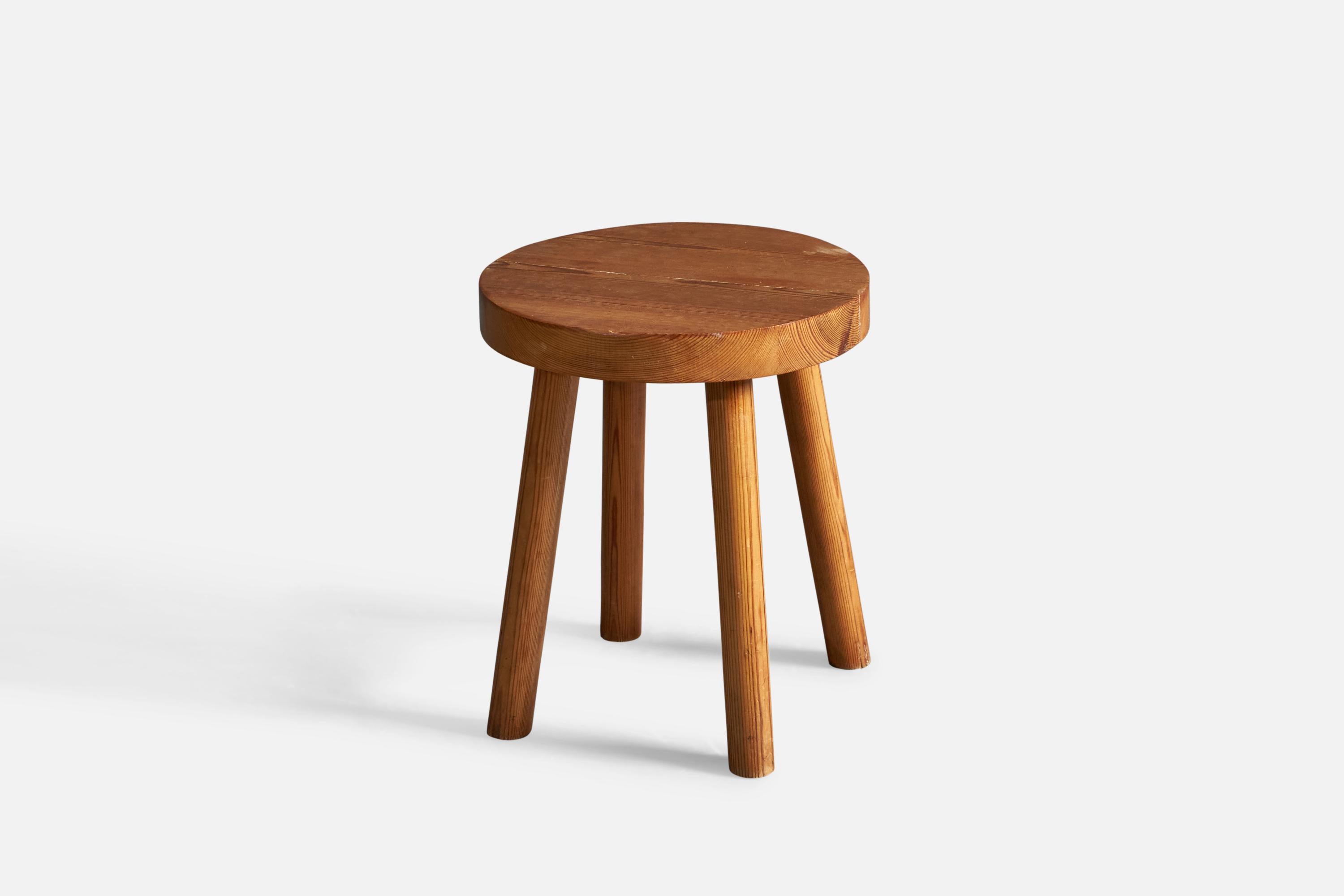 Mid-Century Modern Swedish Designer, Stool, Pine, Sweden, 1970s For Sale