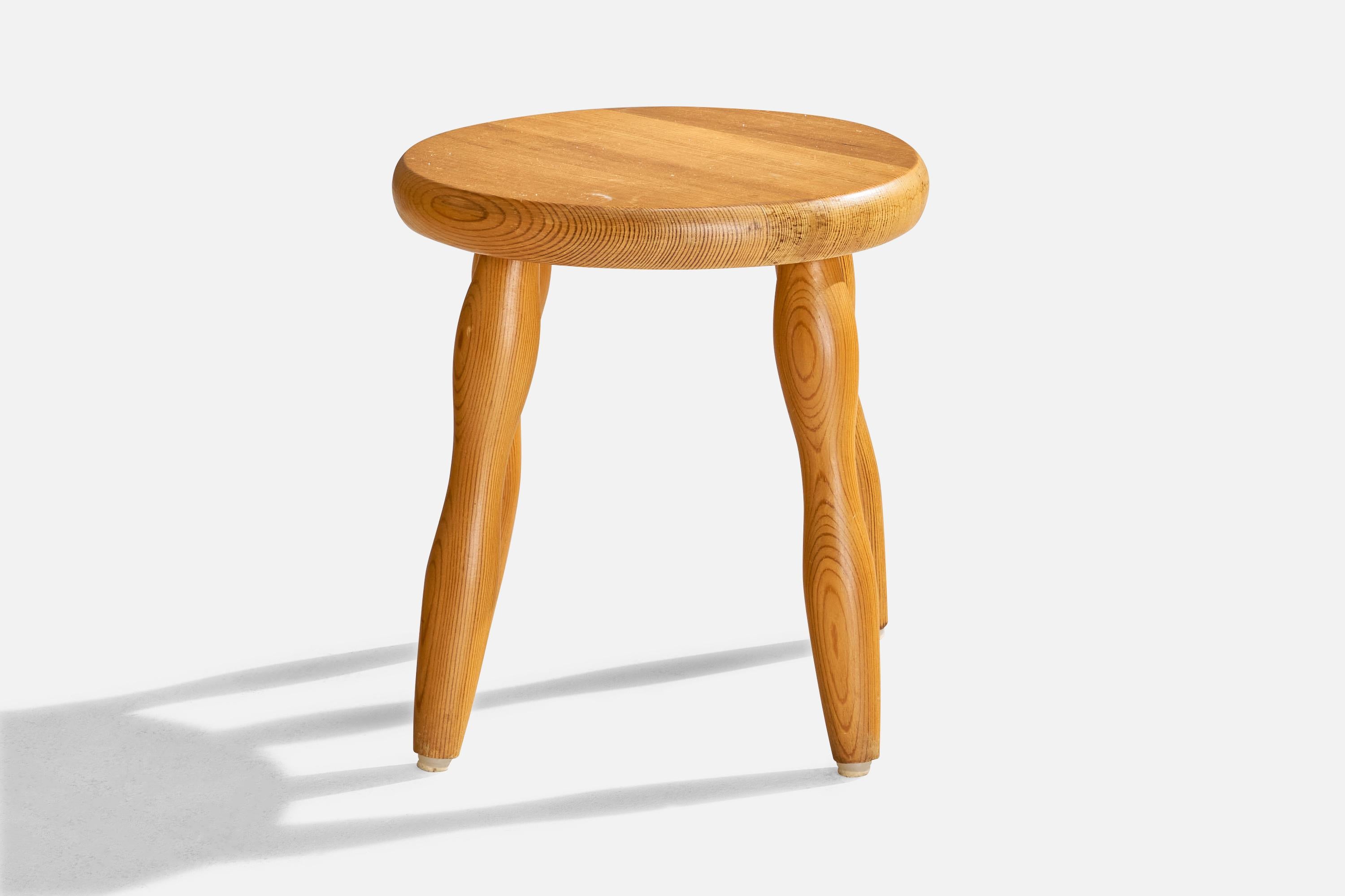 Suédois Tabouret de designer suédois, pin, Suède, années 1970 en vente