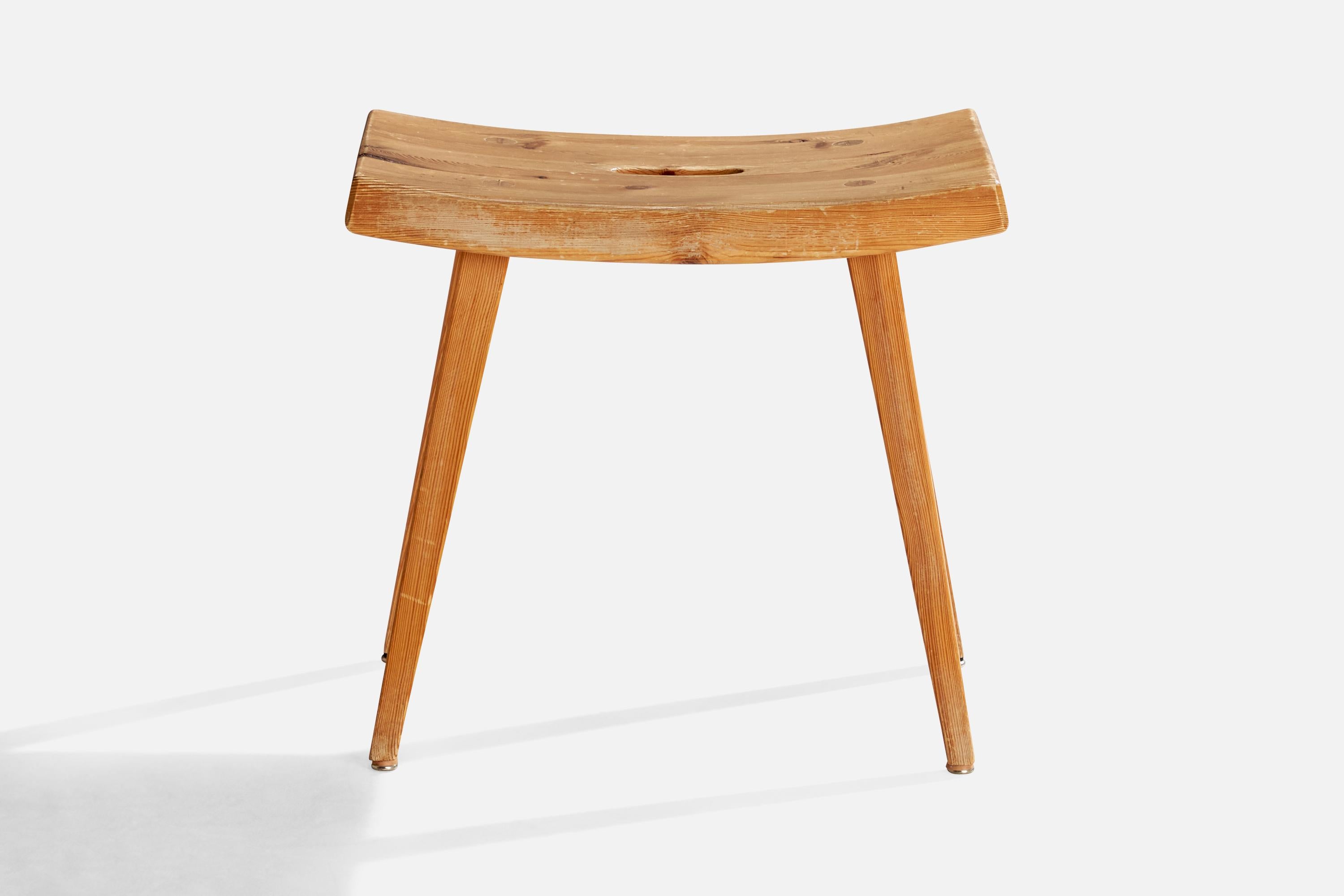 Suédois Tabouret de designer suédois, pin, Suède, années 1970 en vente