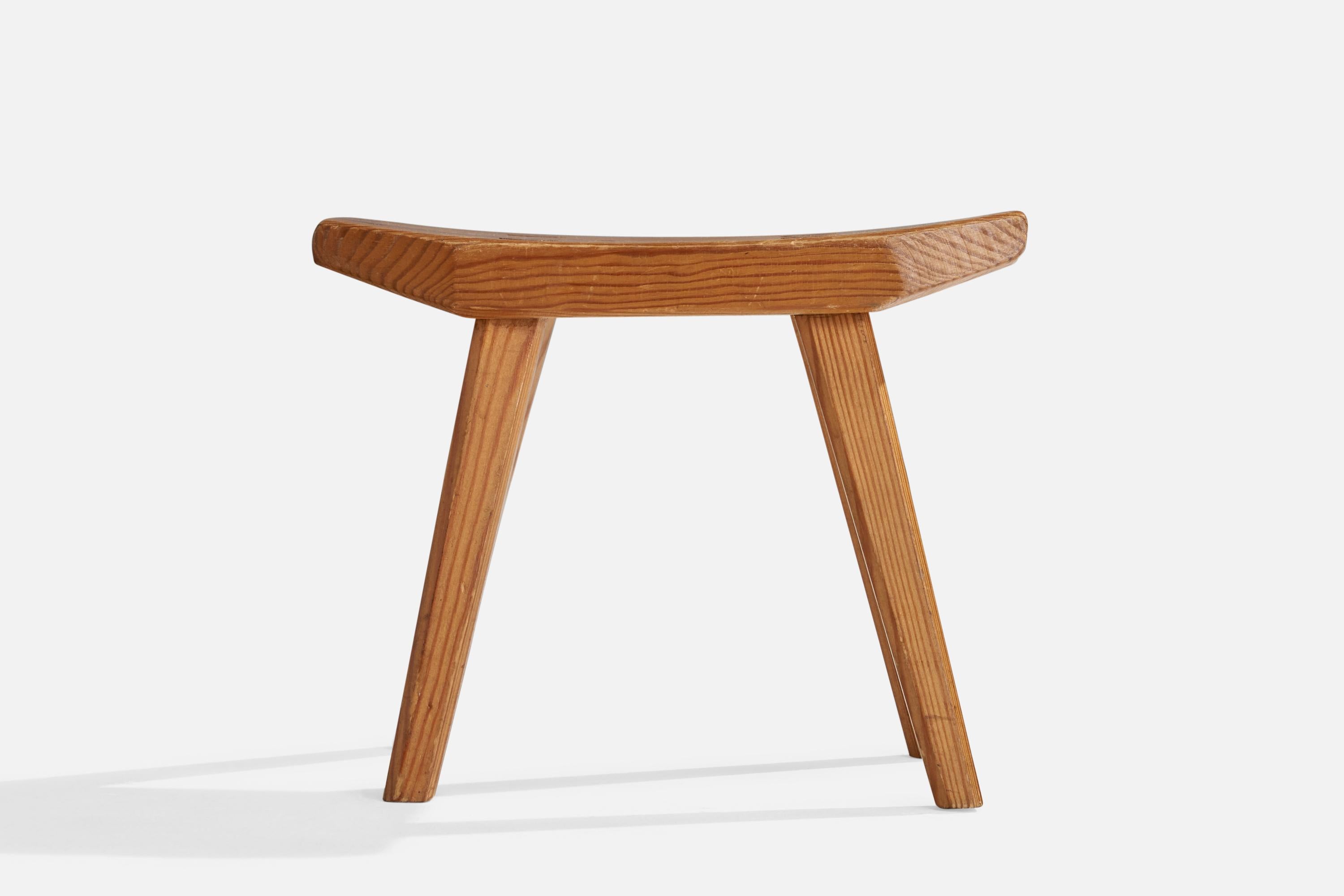 Late 20th Century Swedish Designer, Stool, Pine, Sweden, 1970s For Sale