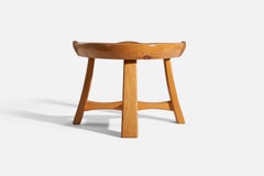 Swedish Designer, Stool, Pine, Sweden, 1970s