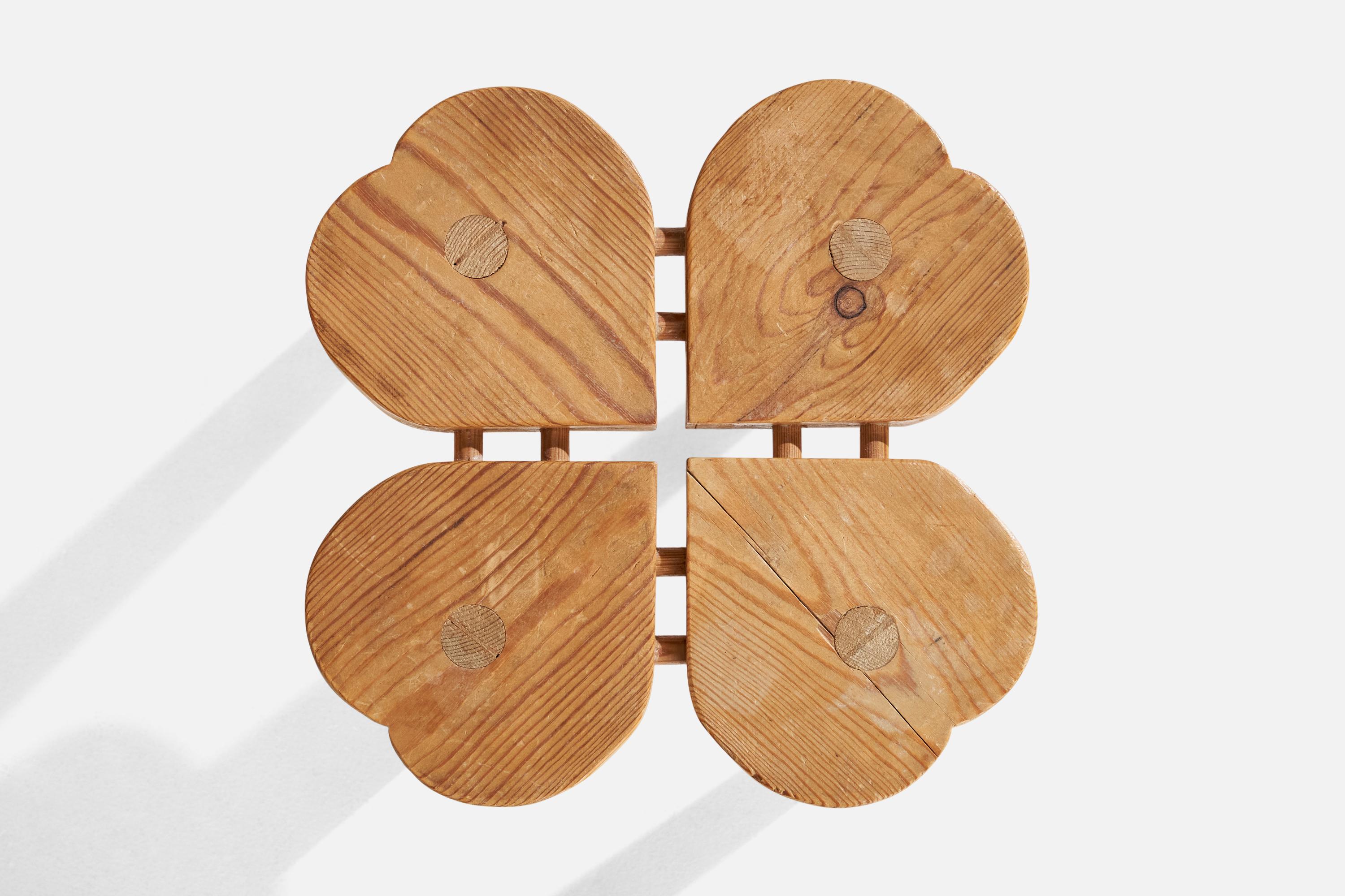 Fin du 20e siècle Tabouret de designer suédois, pin, Suède, années 1970 en vente