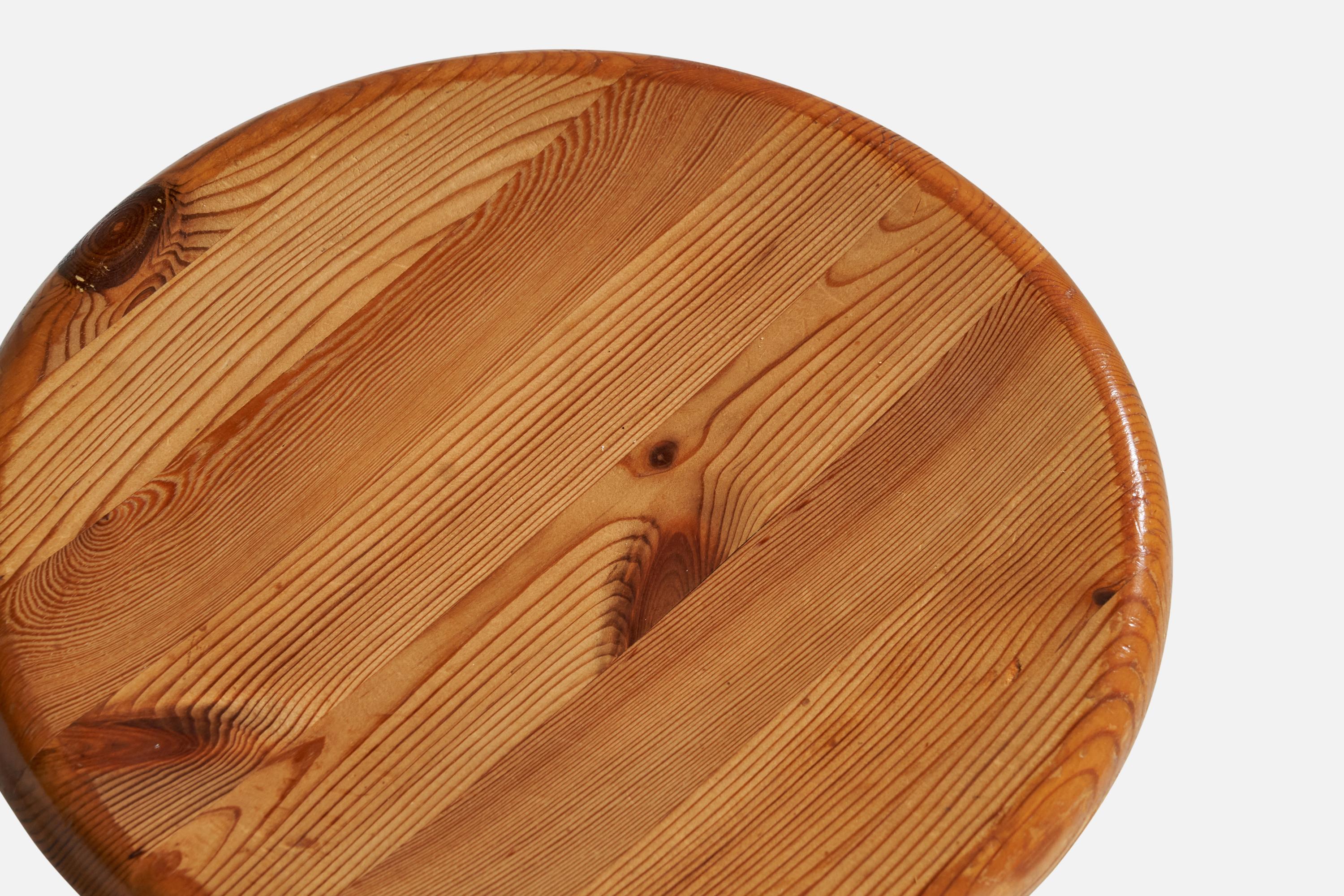 Swedish Designer, Stool, Pine, Sweden, 1970s For Sale 1