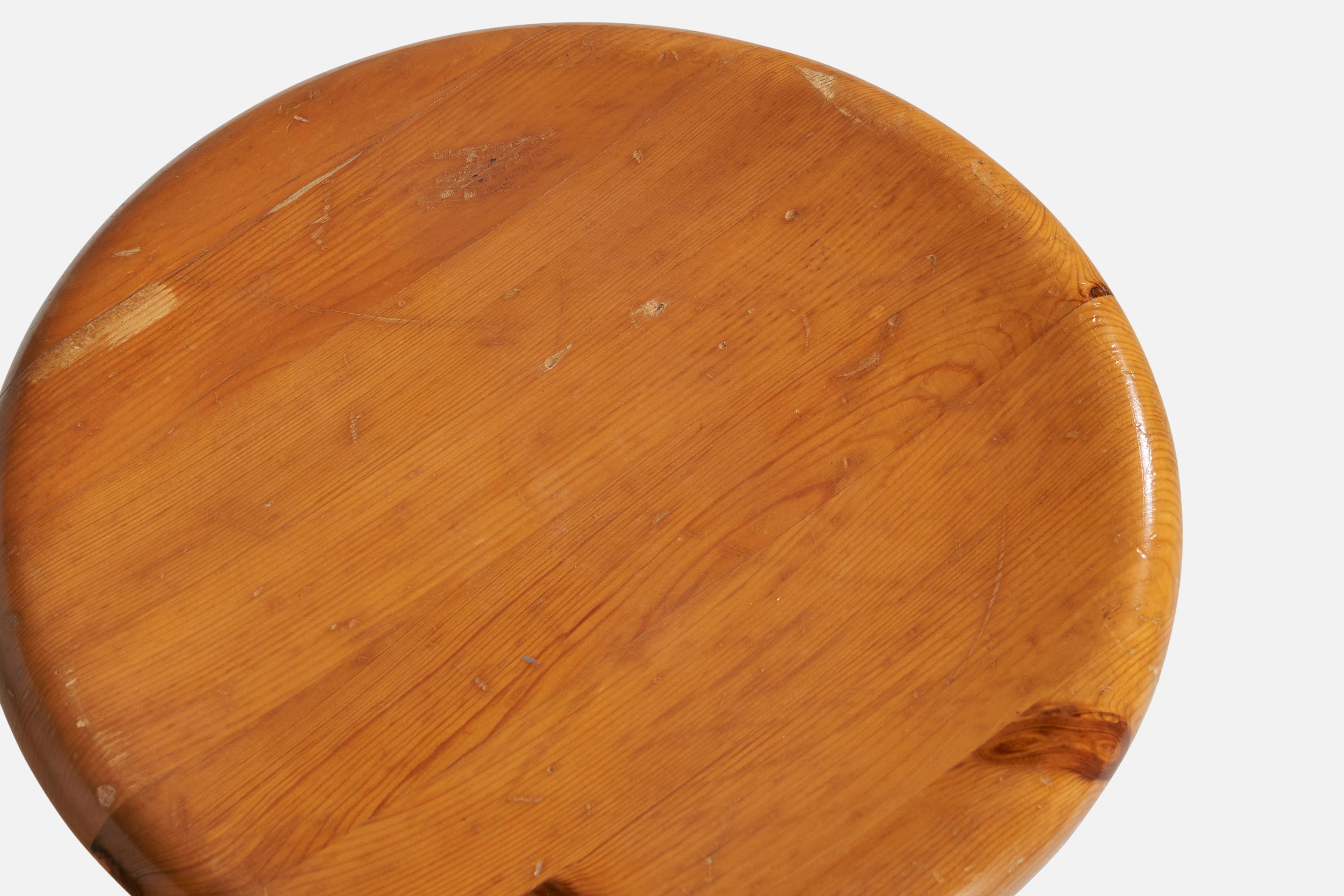 Fin du 20e siècle Tabouret de designer suédois, pin, Suède, années 1970 en vente