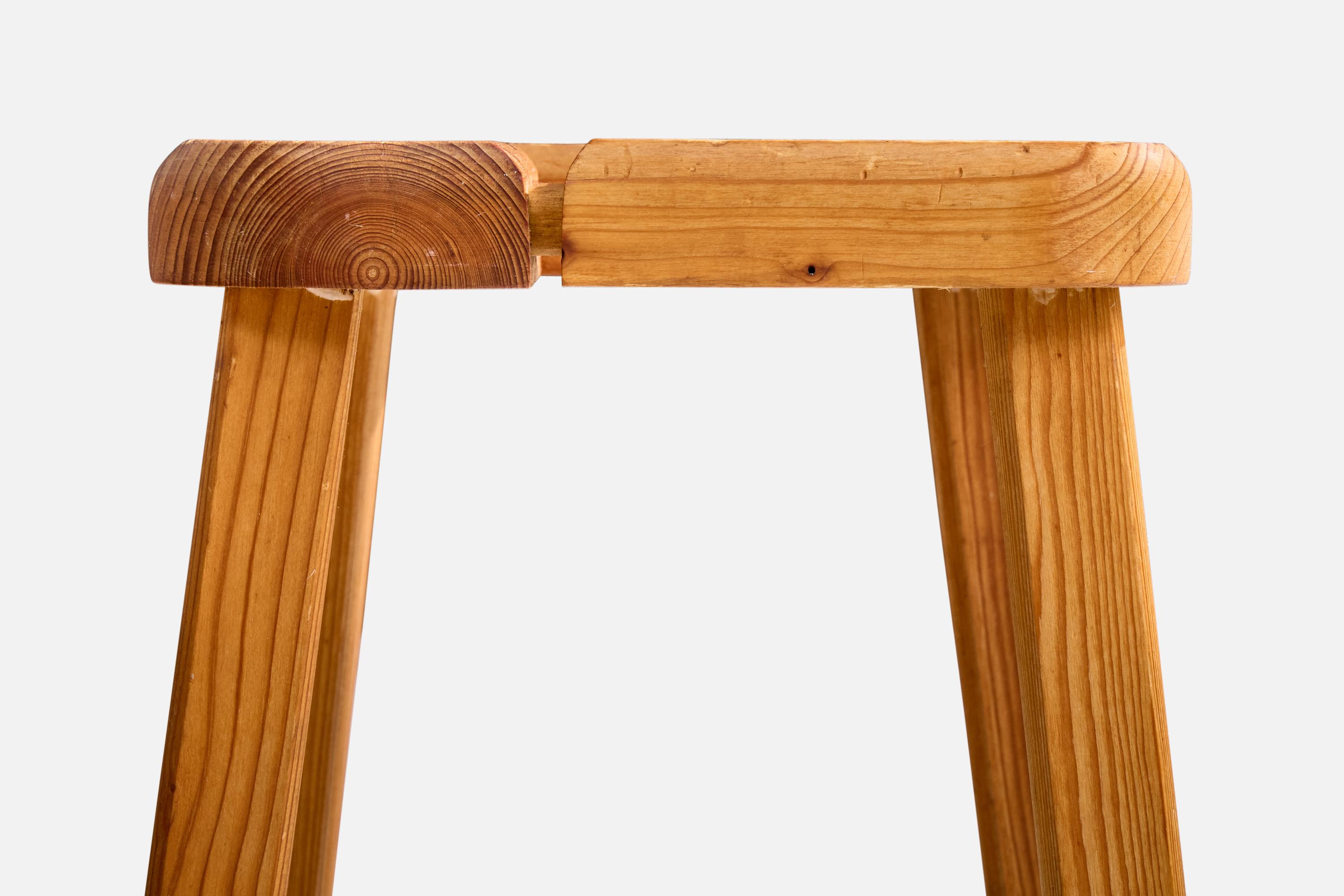 Late 20th Century Swedish Designer, Stool, Pine, Sweden, 1970s For Sale