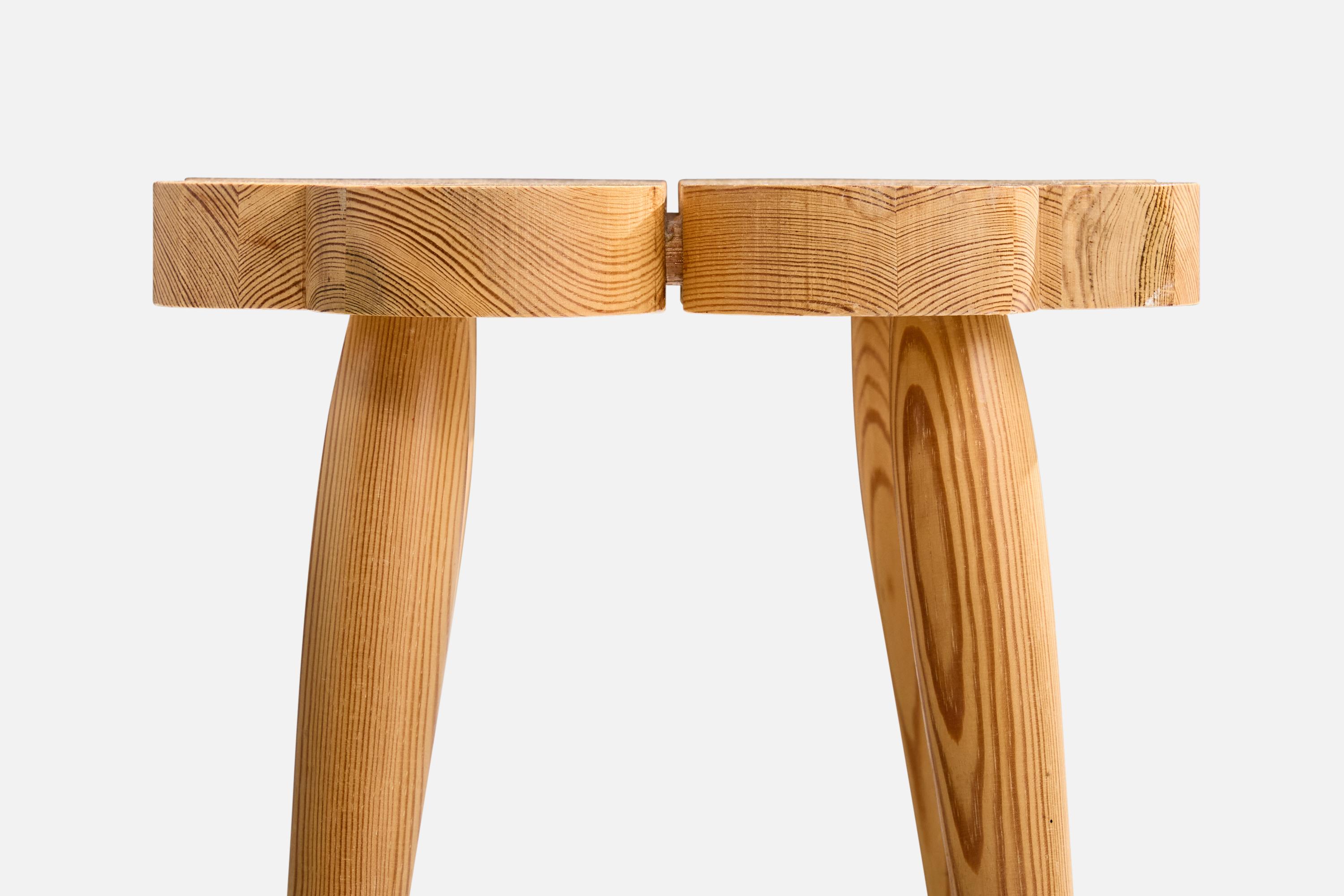 Late 20th Century Swedish Designer, Stool, Pine, Sweden, 1970s For Sale