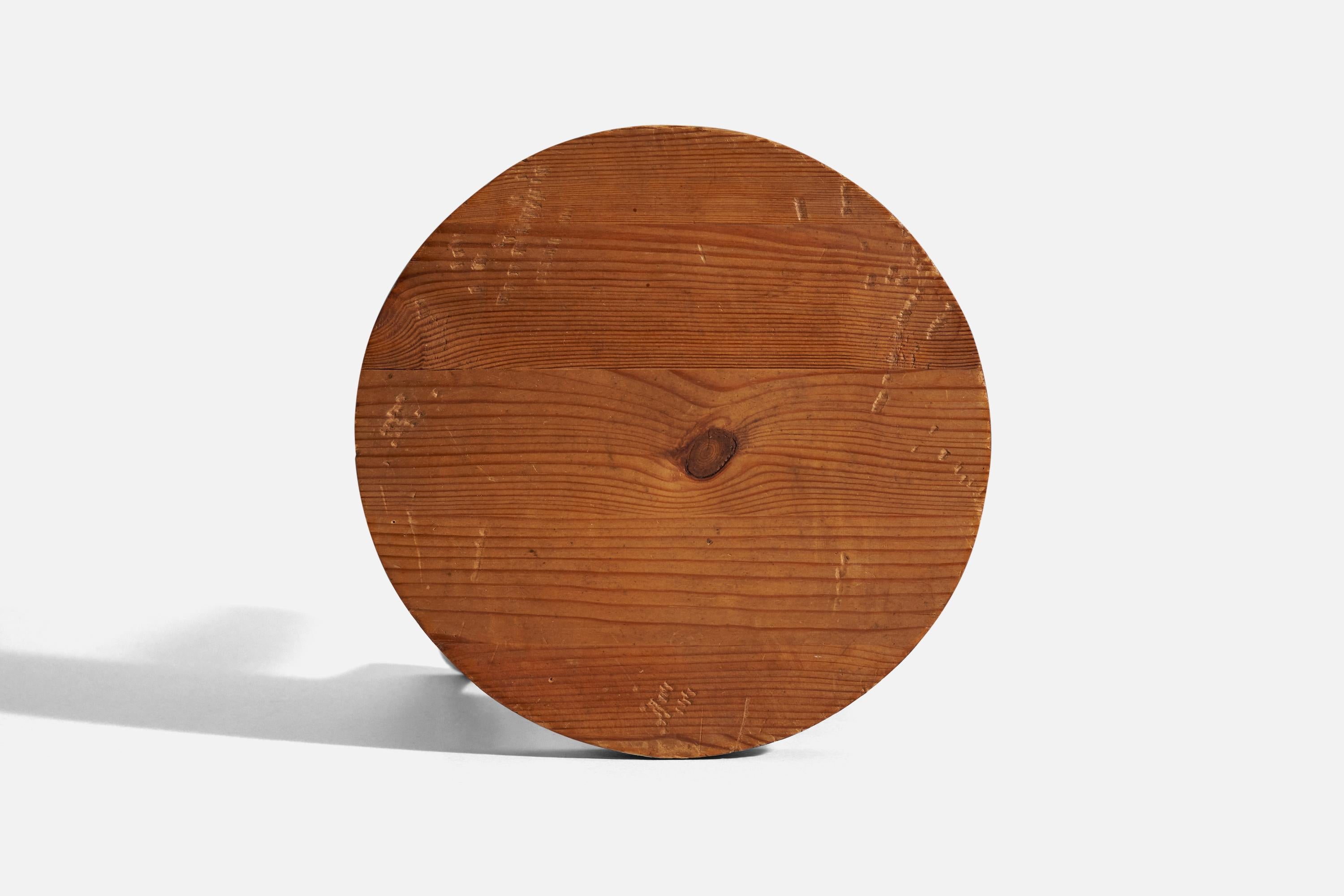 Fin du 20e siècle Tabouret de designer suédois, pin, Suède, années 1970 en vente