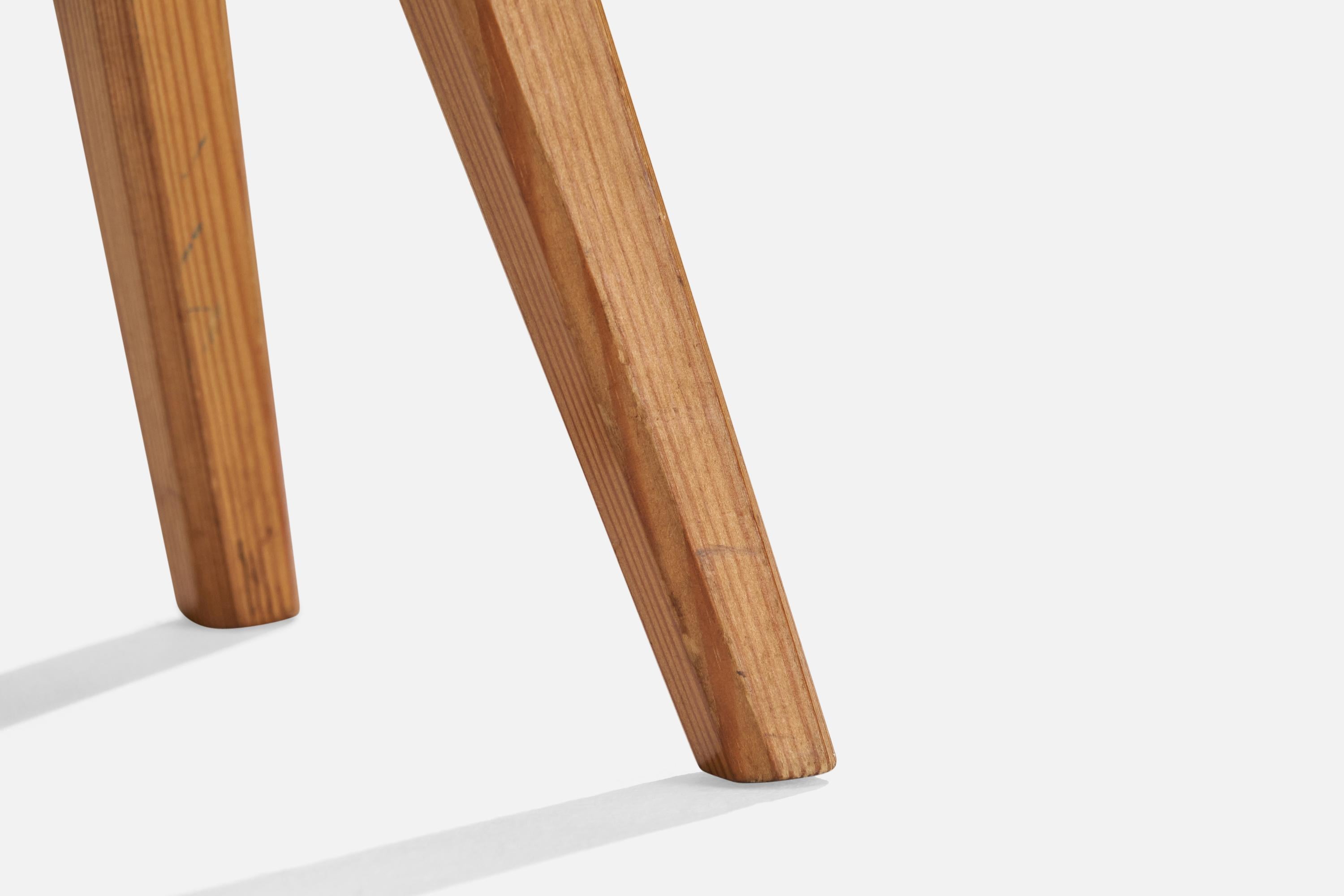 Swedish Designer, Stool, Pine, Sweden, 1970s For Sale 2
