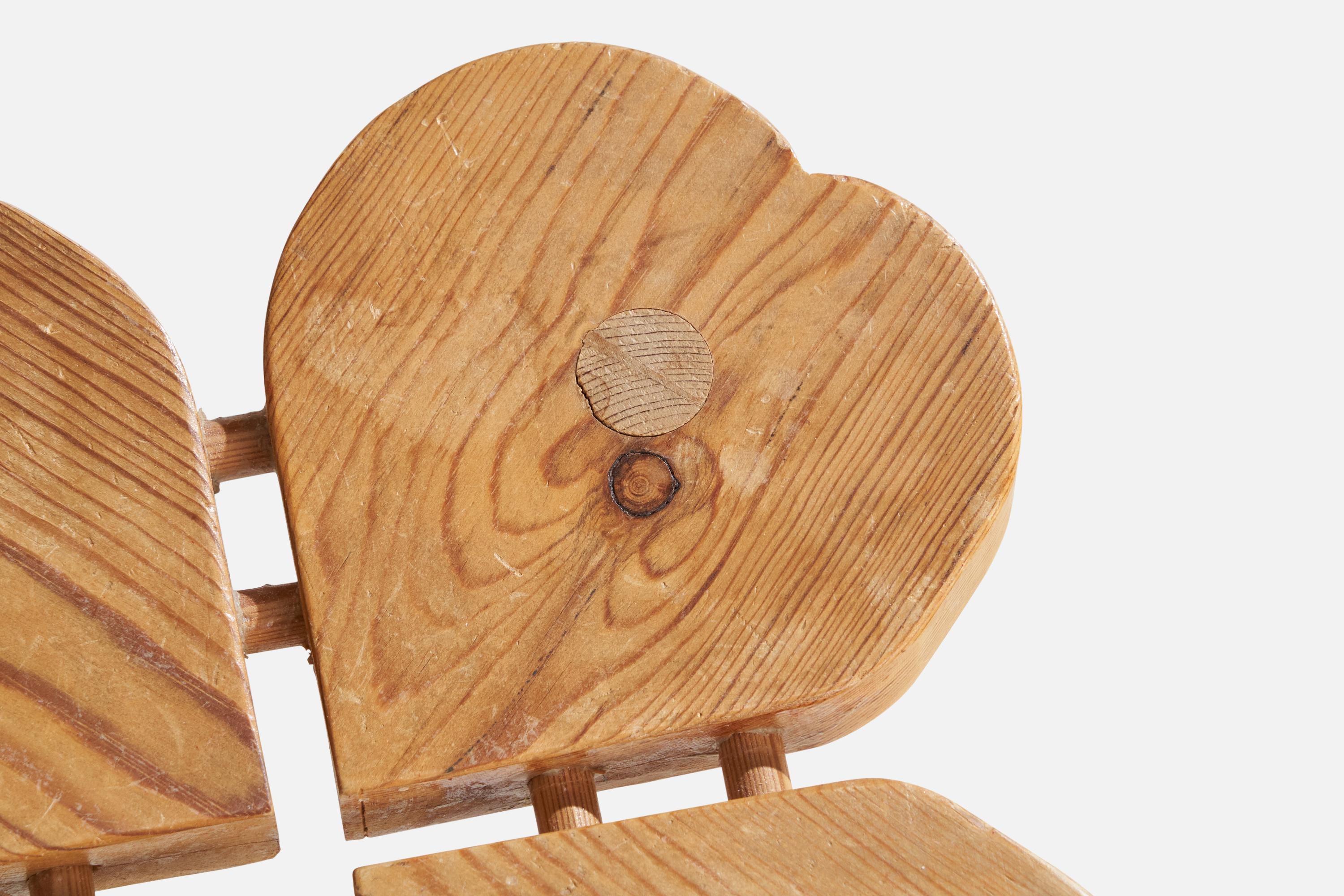 Pin Tabouret de designer suédois, pin, Suède, années 1970 en vente