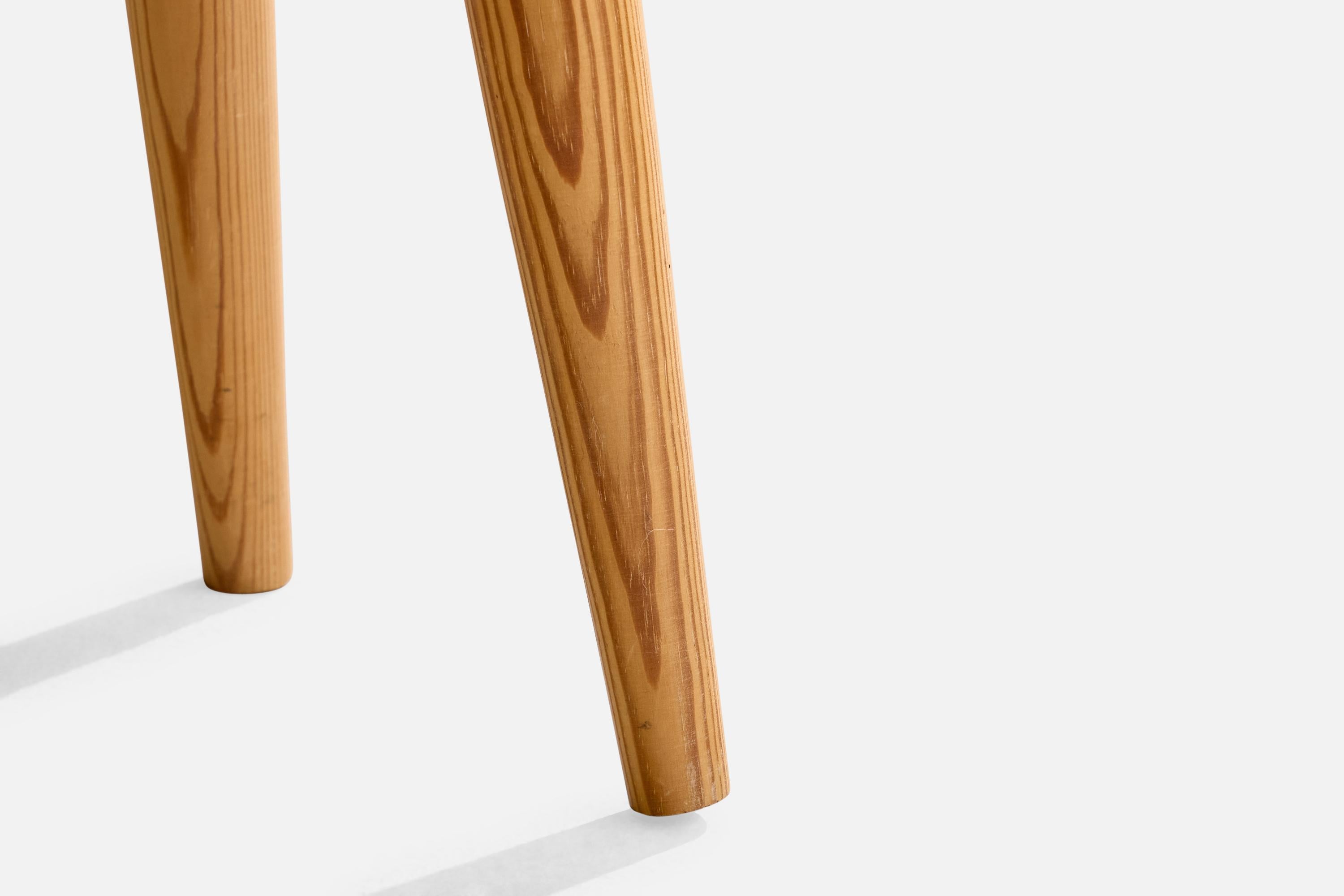 Wood Swedish Designer, Stool, Pine, Sweden, 1970s For Sale